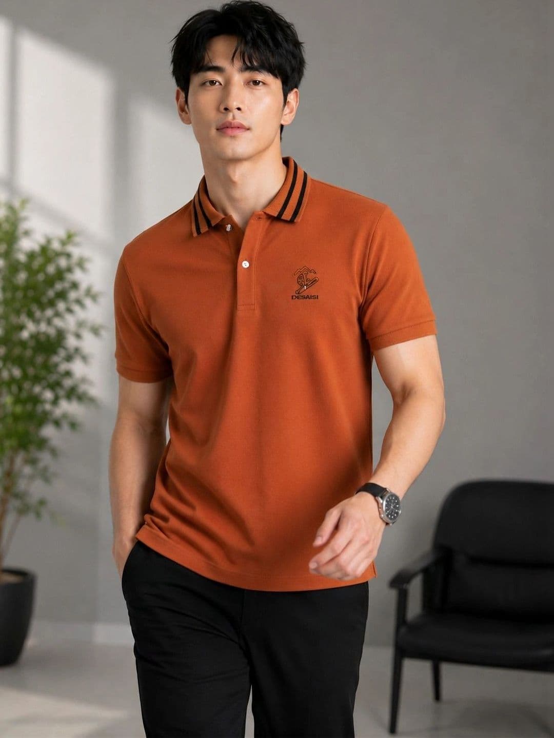 Moda Rapido Men Brand Logo Polo Collar T-shirt - view 1