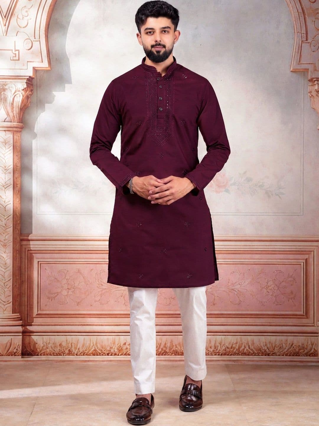 Koshin Men Embellished Sequinned Kurta - view 1