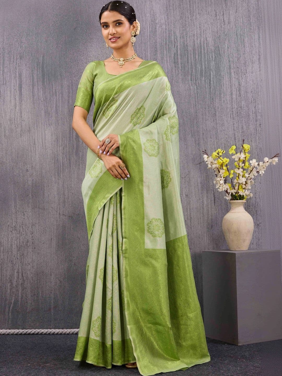 Moda Rapido Woven Design Zari Silk Cotton Banarasi Saree - view 1