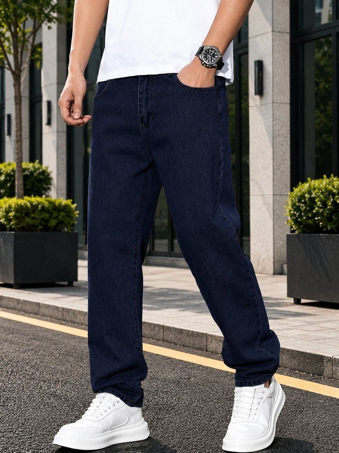 Encrypt Men Relaxed Fit Mid-Rise Stretchable Jeans - view 1