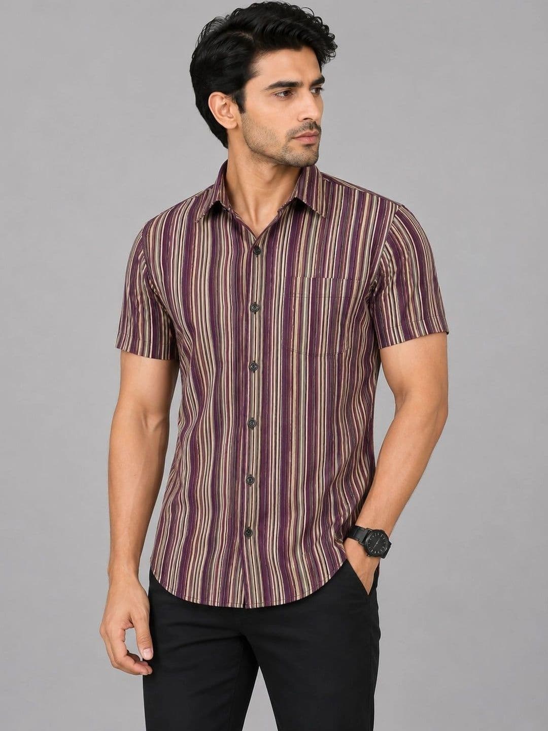 Kuraj Men Striped Casual Shirt - view 1
