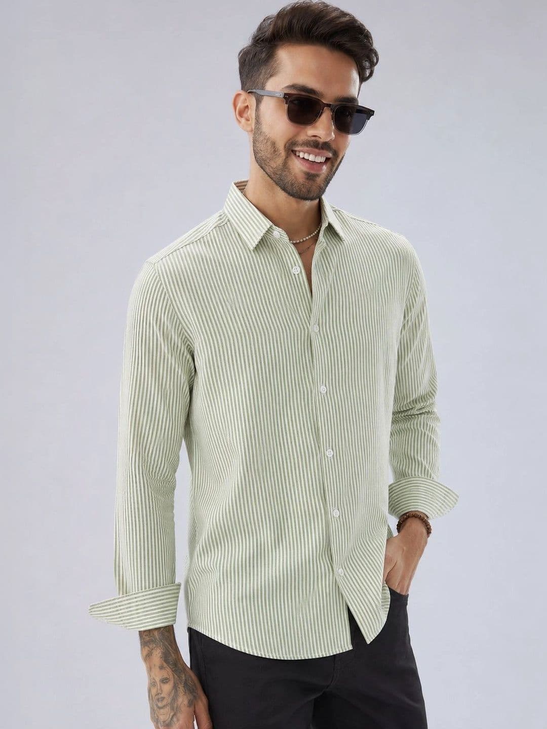 R.Code by The Roadster Life Co. Men Standard Striped Casual Shirt - view 1