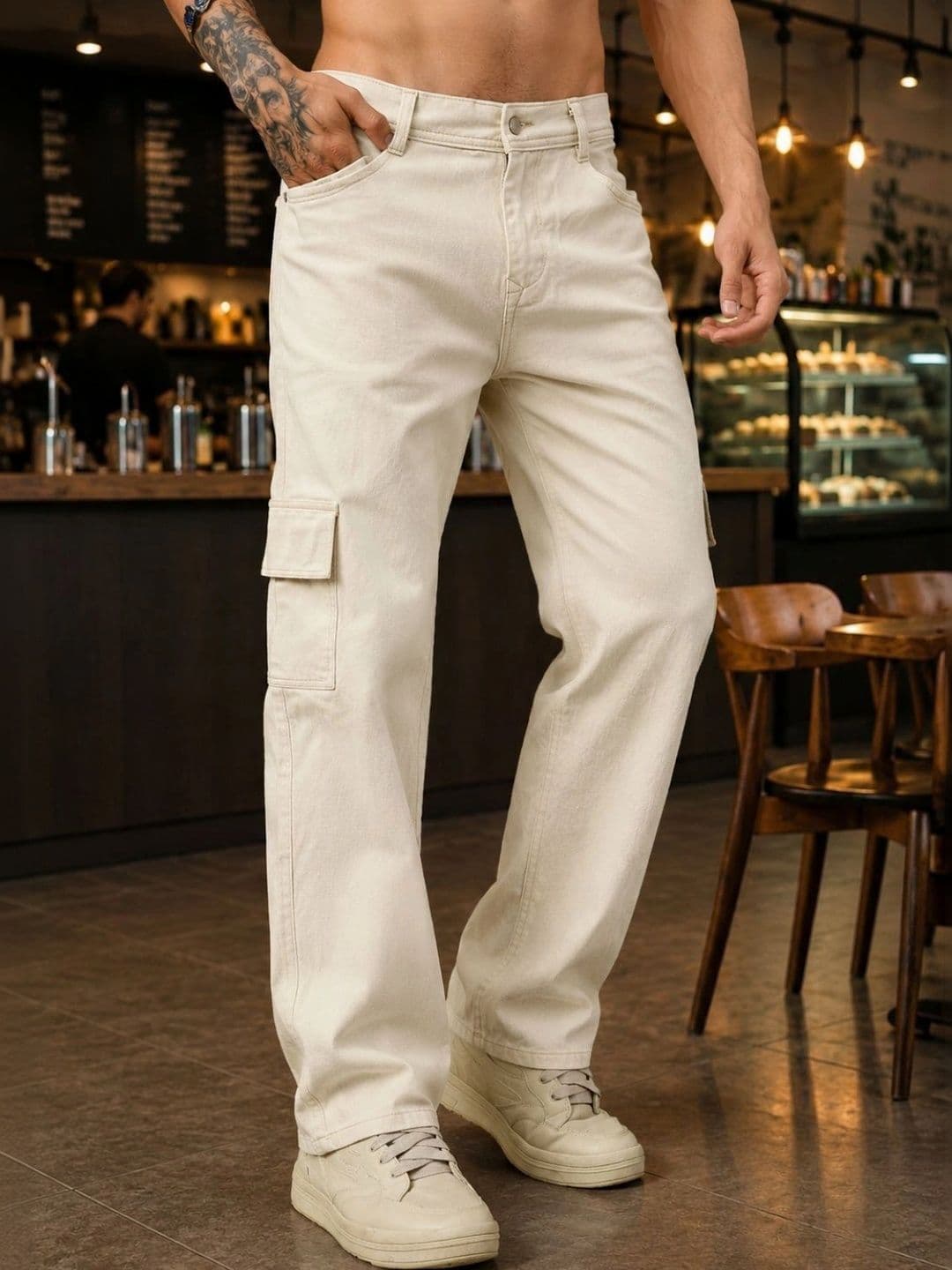 shre.ce Men Classic Straight Fit Mid-Rise Stretchable Jeans - view 1