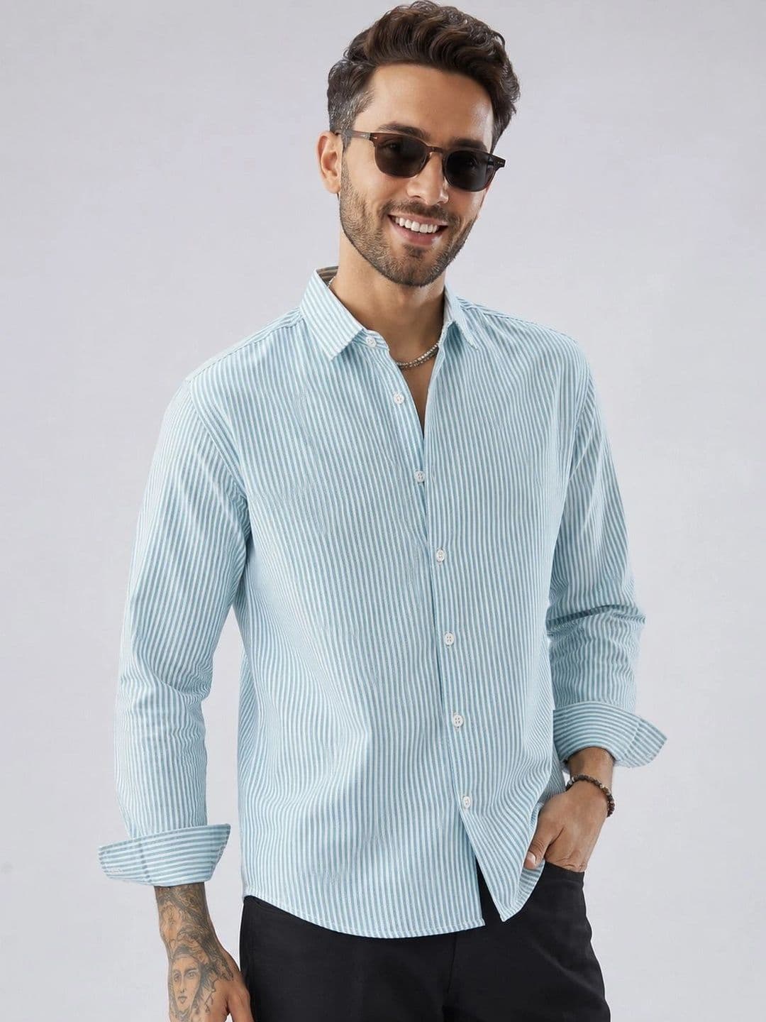 R.Code by The Roadster Life Co. Men Standard Striped Casual Shirt - view 1