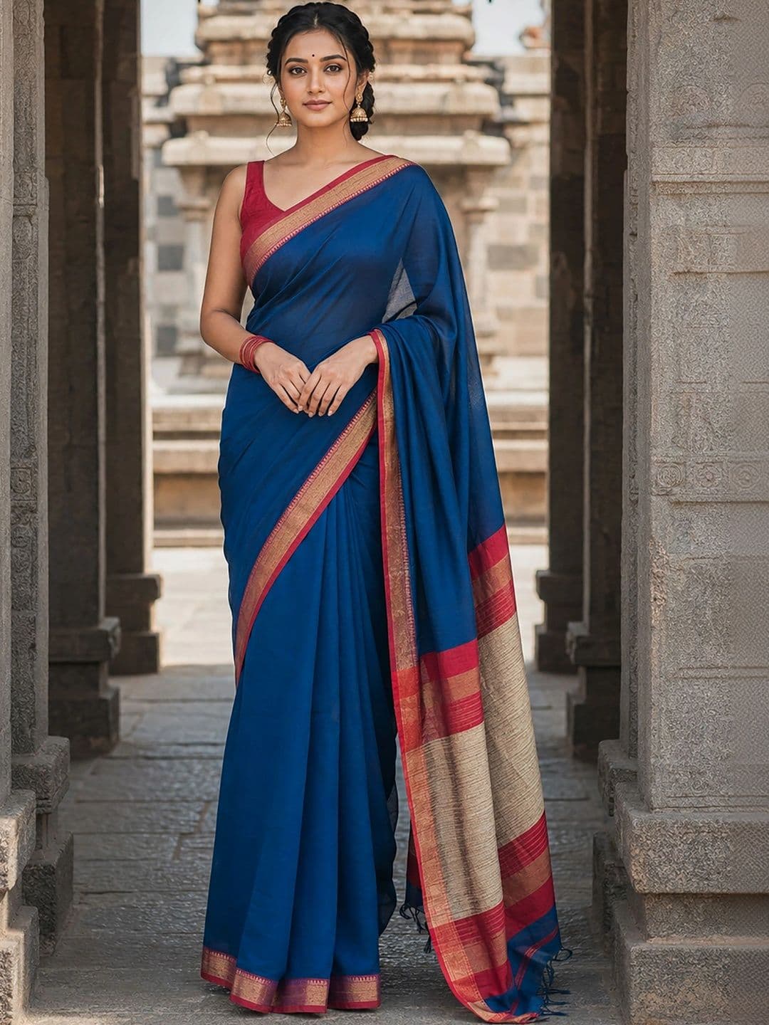 Mitera Women Silk Blend Designer Banarasi Saree - view 1