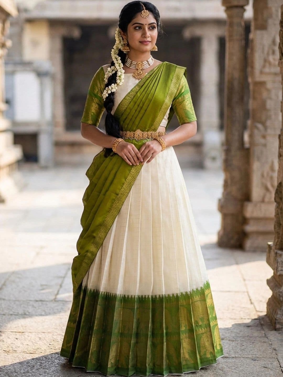 Fabcartz Semi-Stitched Lehenga & Unstitched Blouse With Dupatta - view 1