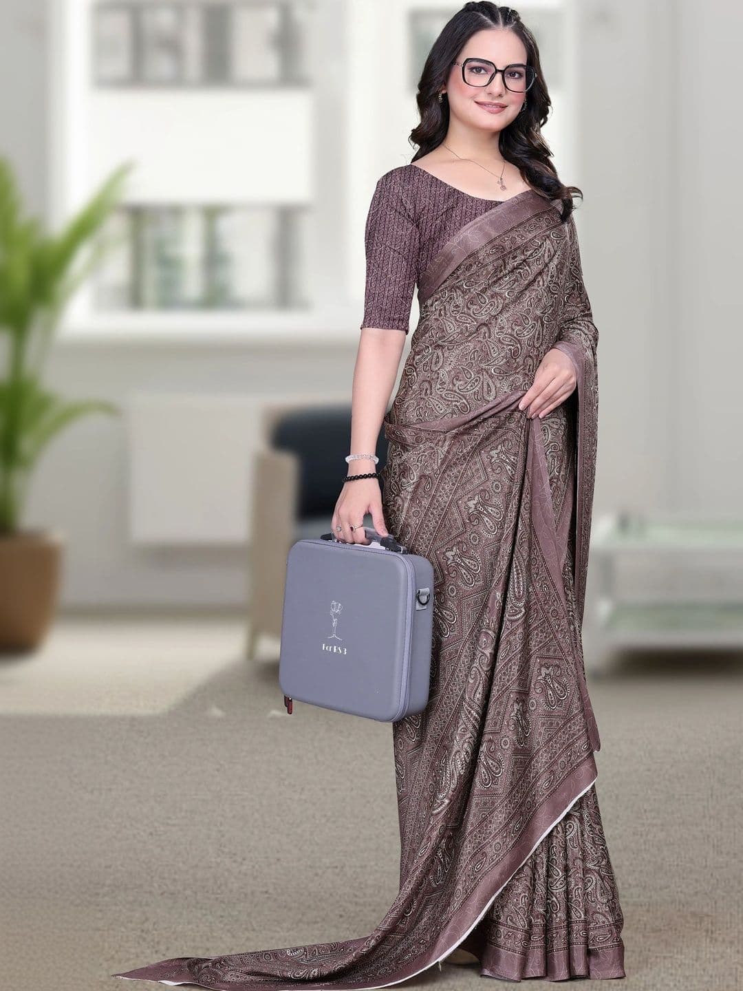 Moda Rapido Poly Crepe Designer Saree - view 1