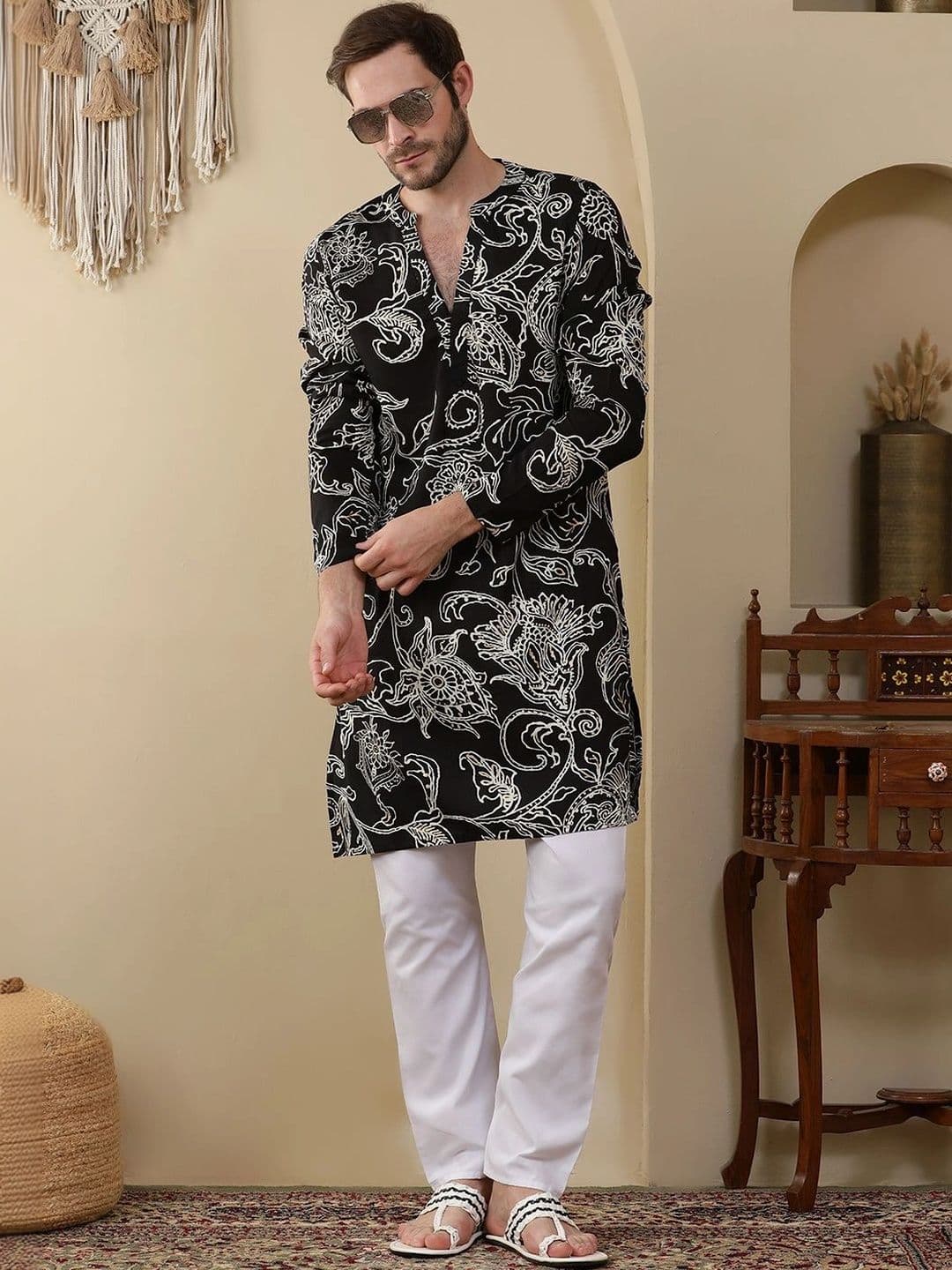 Anouk Men Floral Printed Floral Kurta - view 1