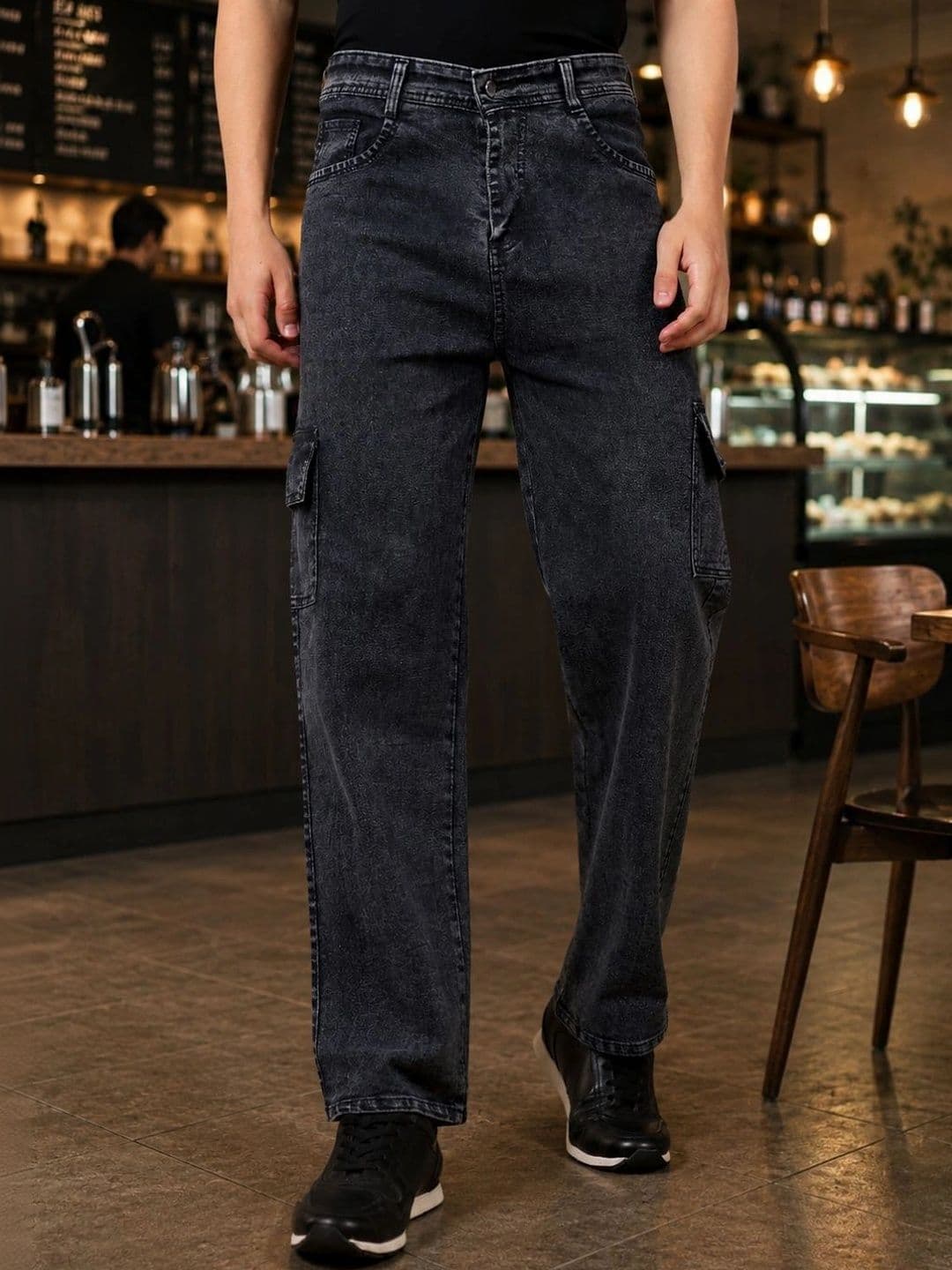 White Leapard Men Classic Straight Fit Mid-Rise Stretchable Jeans - view 1