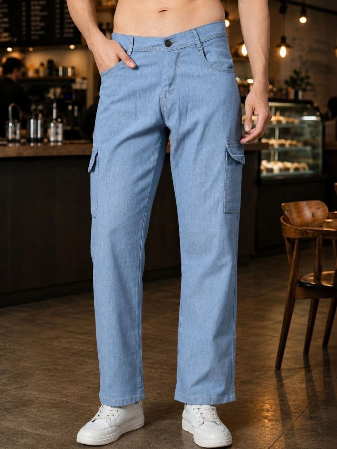 shre.ce Men Classic Straight Fit Mid-Rise Stretchable Jeans - view 1
