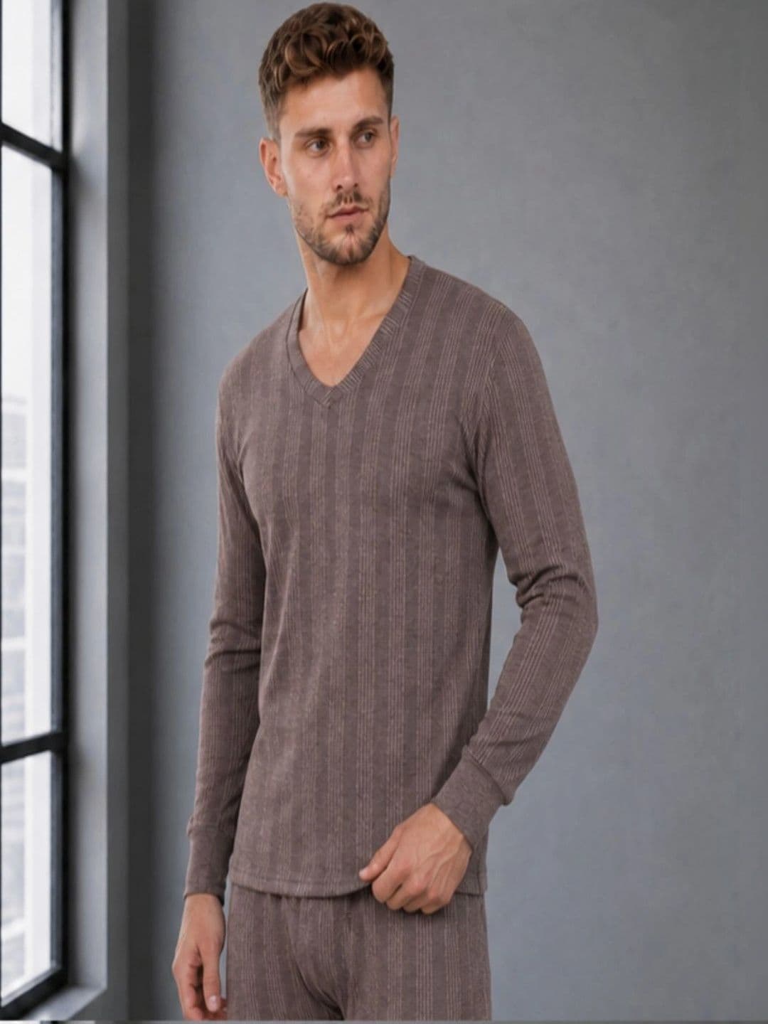 Moda Rapido Cotton V-Neck Thermal Tops - view 1