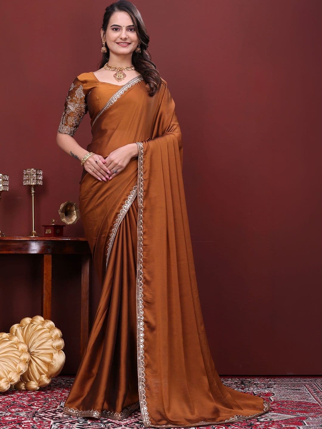 Moda Rapido Sequinned Poly Chiffon Designer Saree - view 1