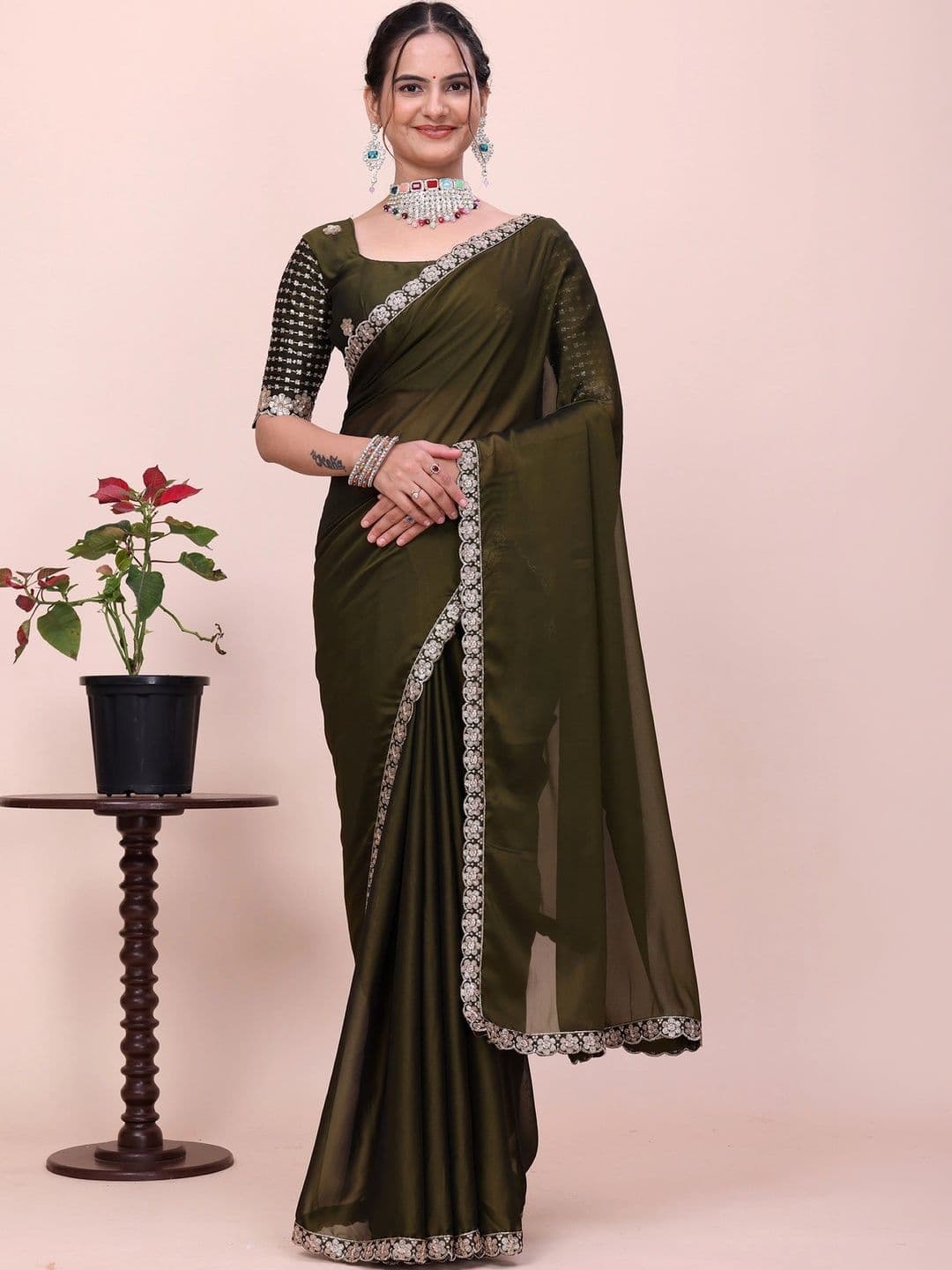 Moda Rapido Embroidered Poly Chiffon Designer Saree - view 1
