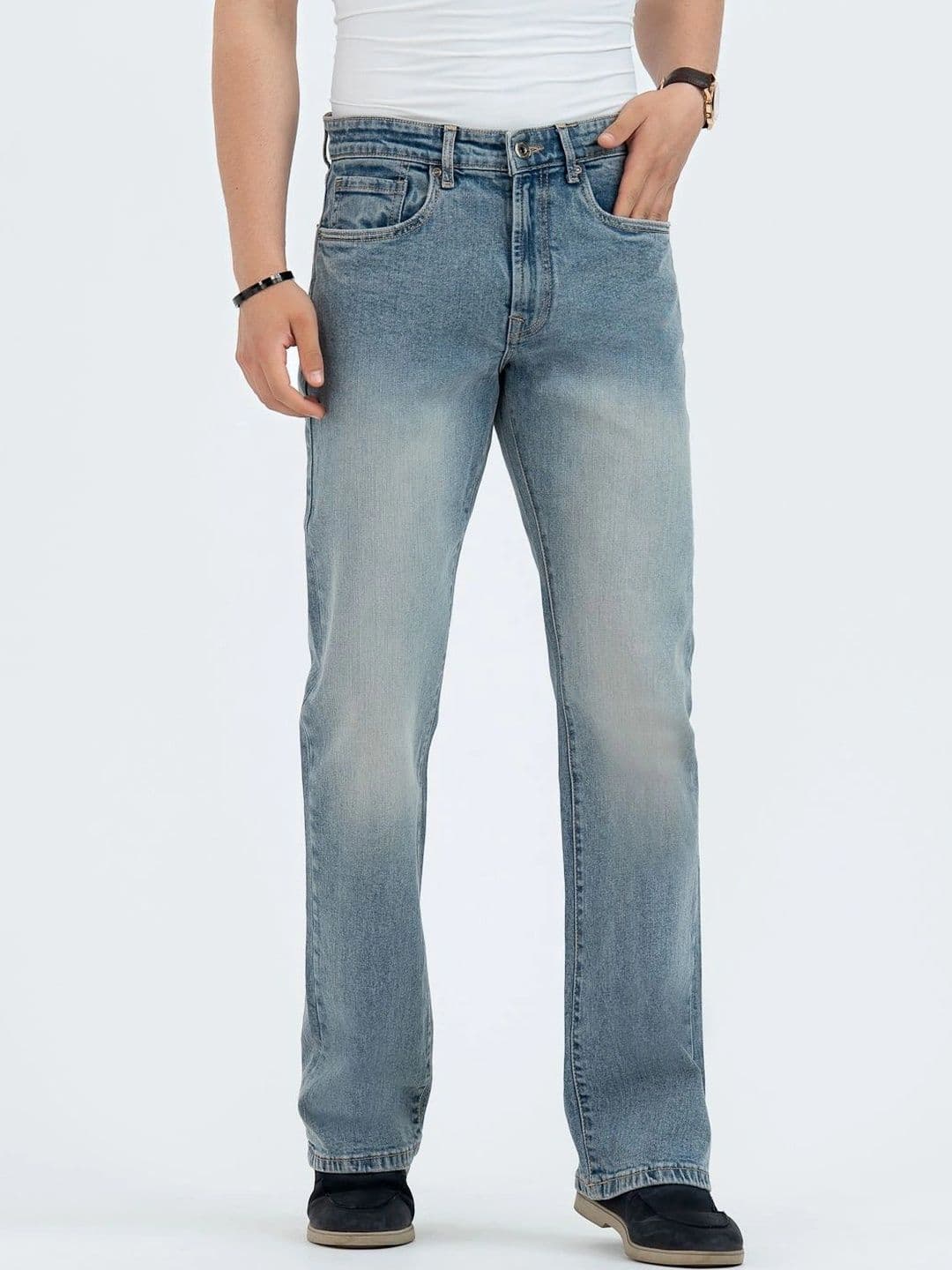 Red Tape Men Bootcut Mid-Rise Low Distress Stretchable Jeans - view 1