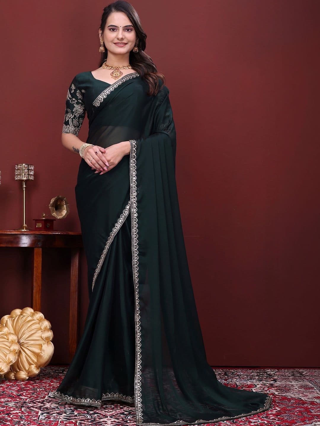 Moda Rapido Embroidered Poly Chiffon Designer Saree - view 1