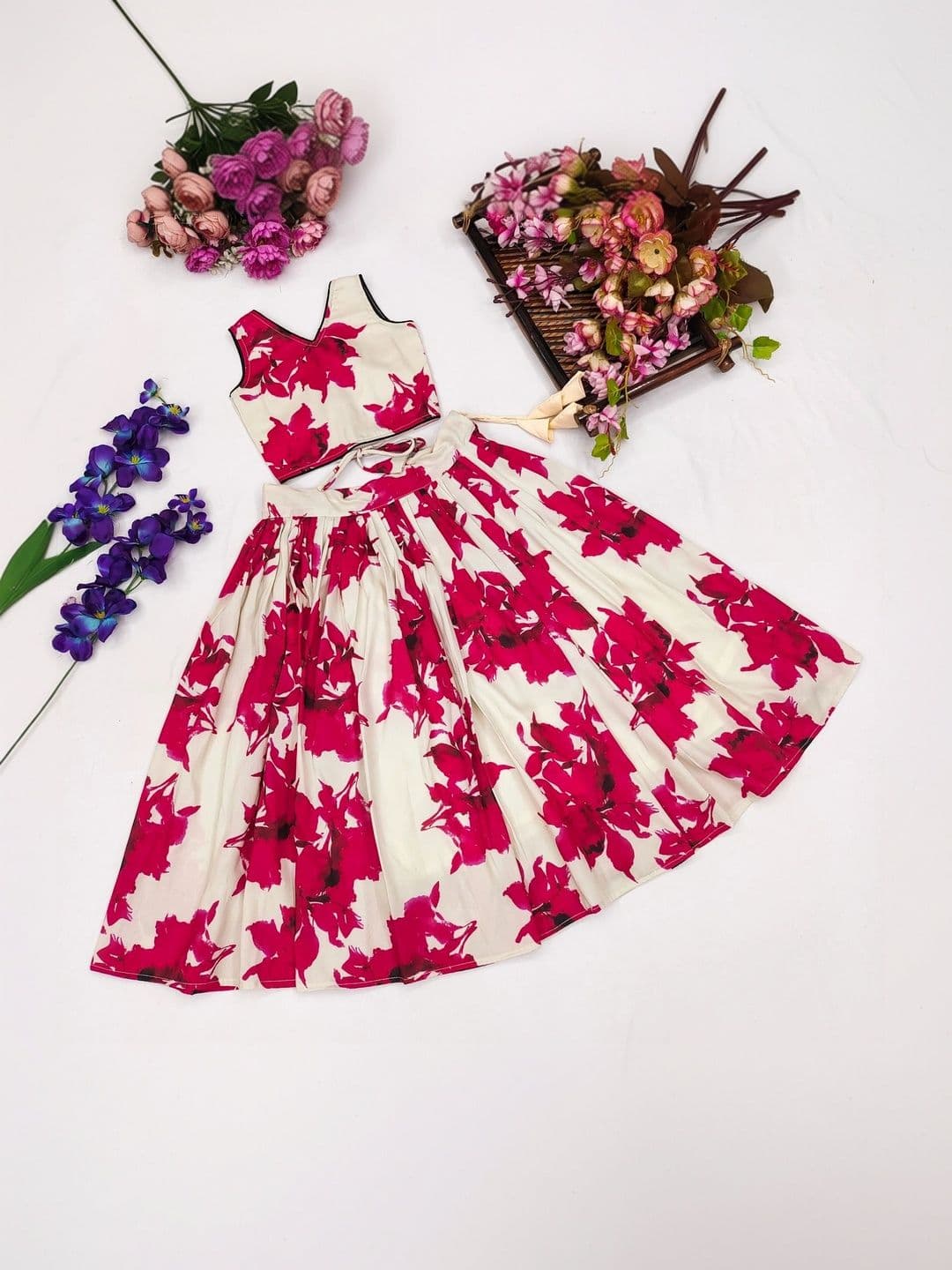 DRISHIV ENTERPRISE Girls Printed Ready-to-Wear Lehenga Set - view 1