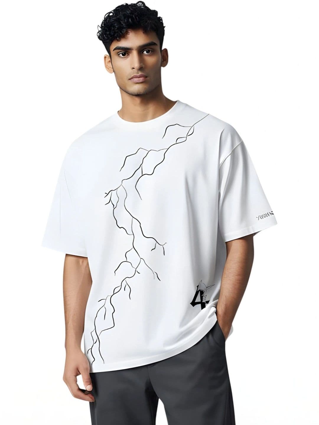 YUMECLOTHINGINDIA Unisex Printed Drop-Shoulder Sleeves T-shirt - view 1