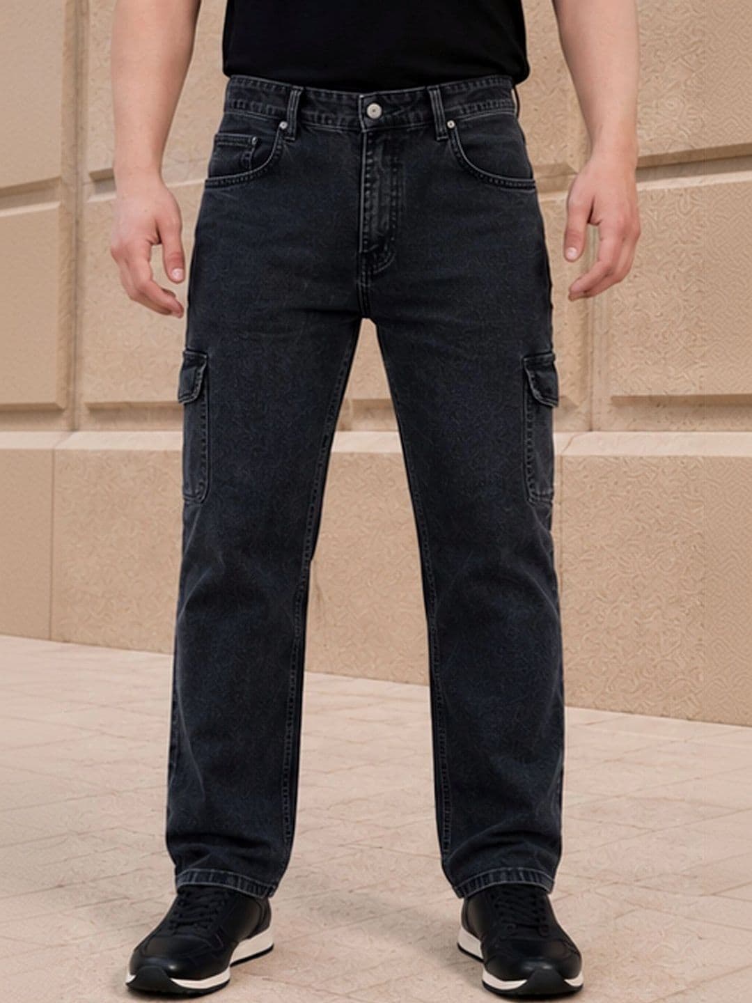 R.Code by The Roadster Life Co. Men Classic Straight Fit Mid-Rise Stretchable Jeans - view 1