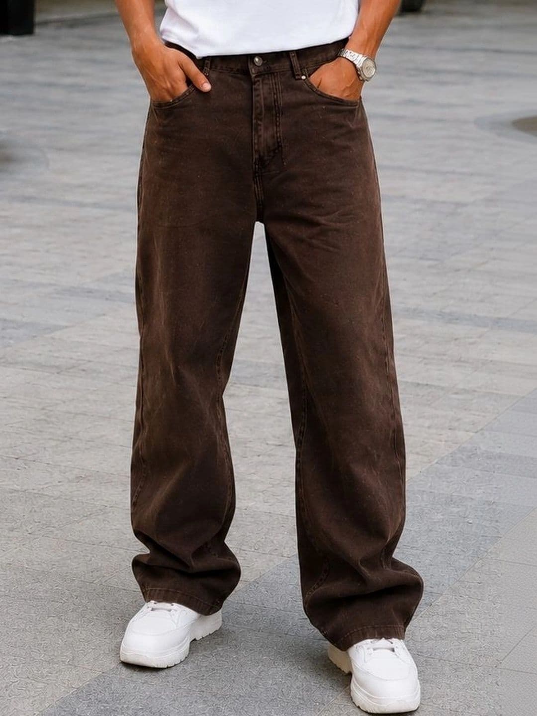 Encrypt Men Classic Straight Fit Mid-Rise Stretchable Jeans - view 1
