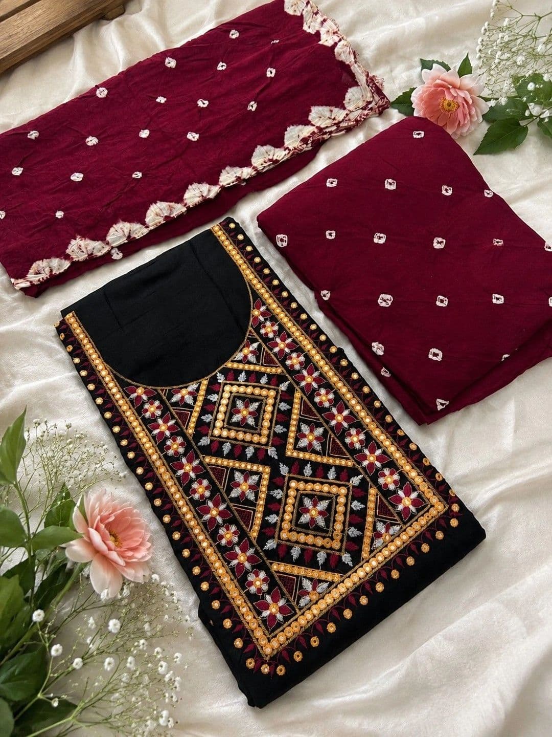 Madhuri Creation Embroidered Unstitched Dress Material - view 1