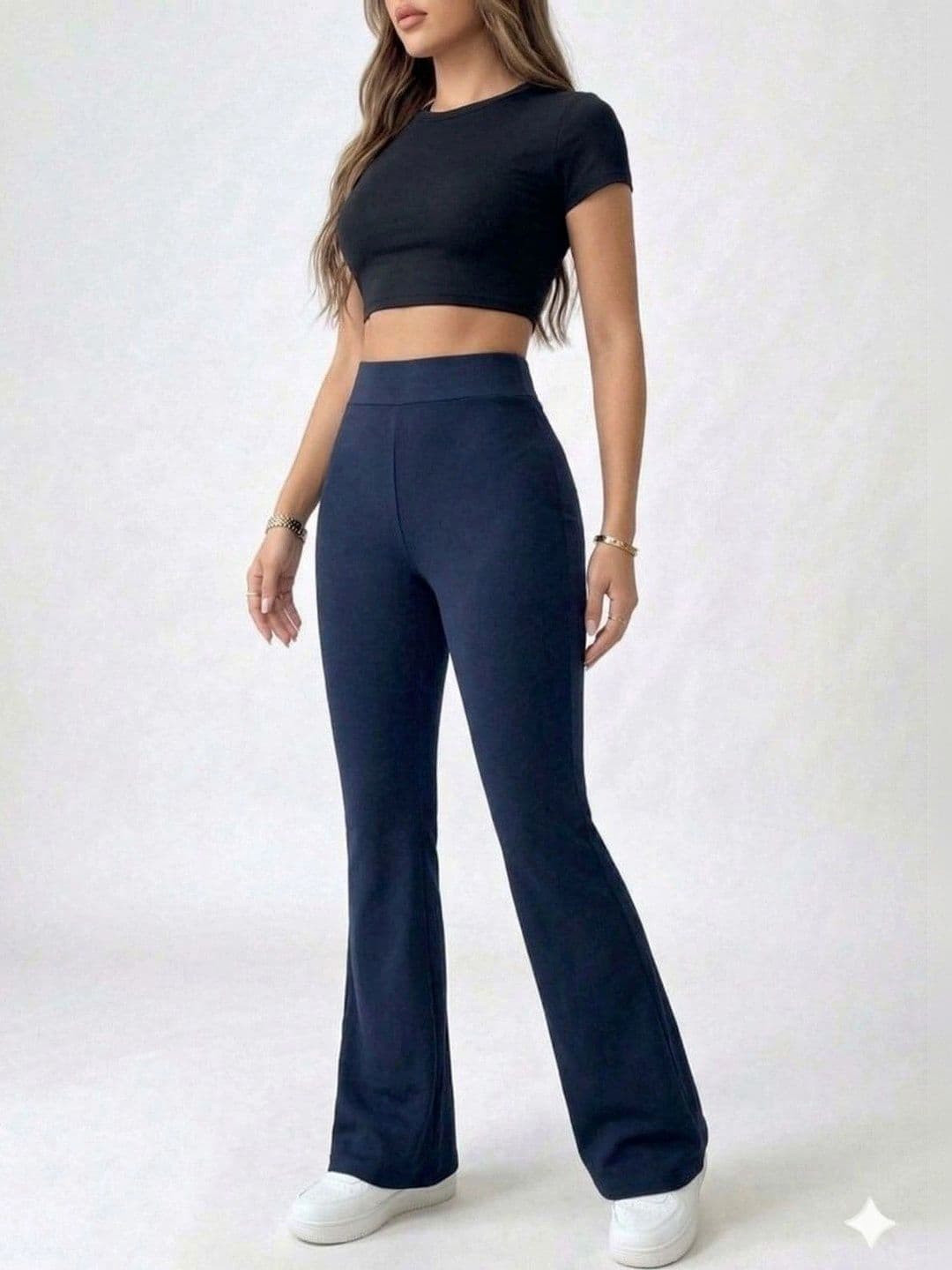 LYNO Women Flared Knitted Palazzos - view 1