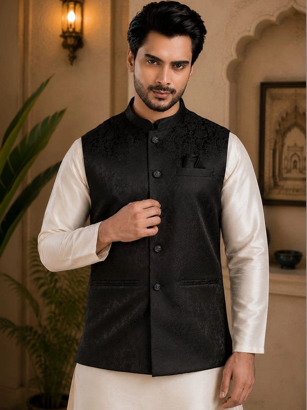 TRENDS OF ETHNIC Mandarin Collar Nehru Jackets - view 1