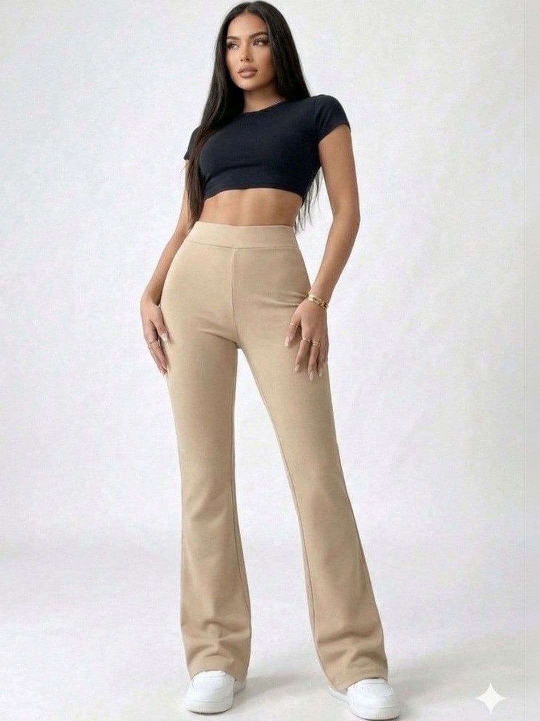 LYNO Women Flared Knitted Palazzos - view 1