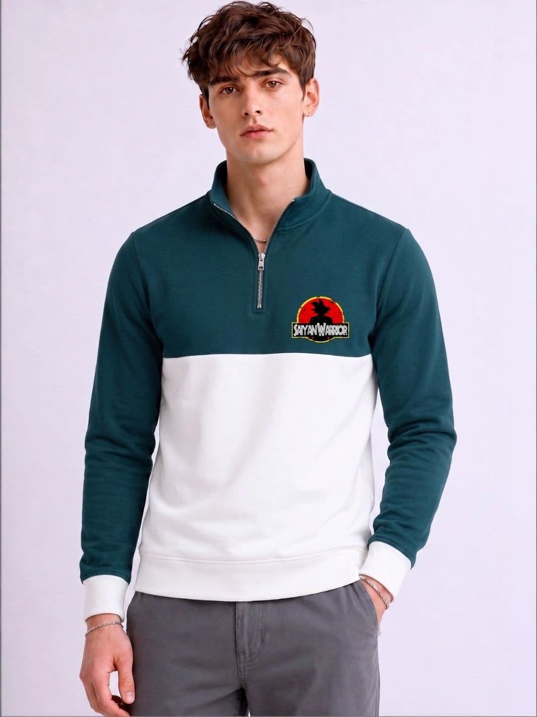 Mobox Men Colourblocked High Neck T-shirt - view 1