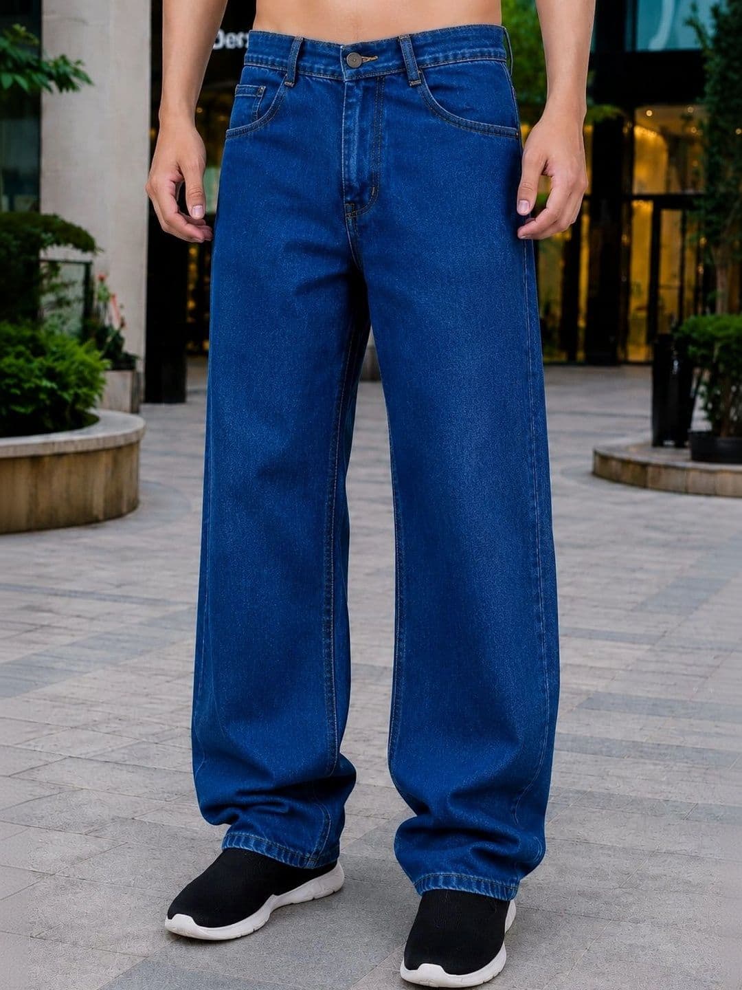 HERE&NOW Men Classic Straight Fit Mid-Rise Stretchable Jeans - view 1