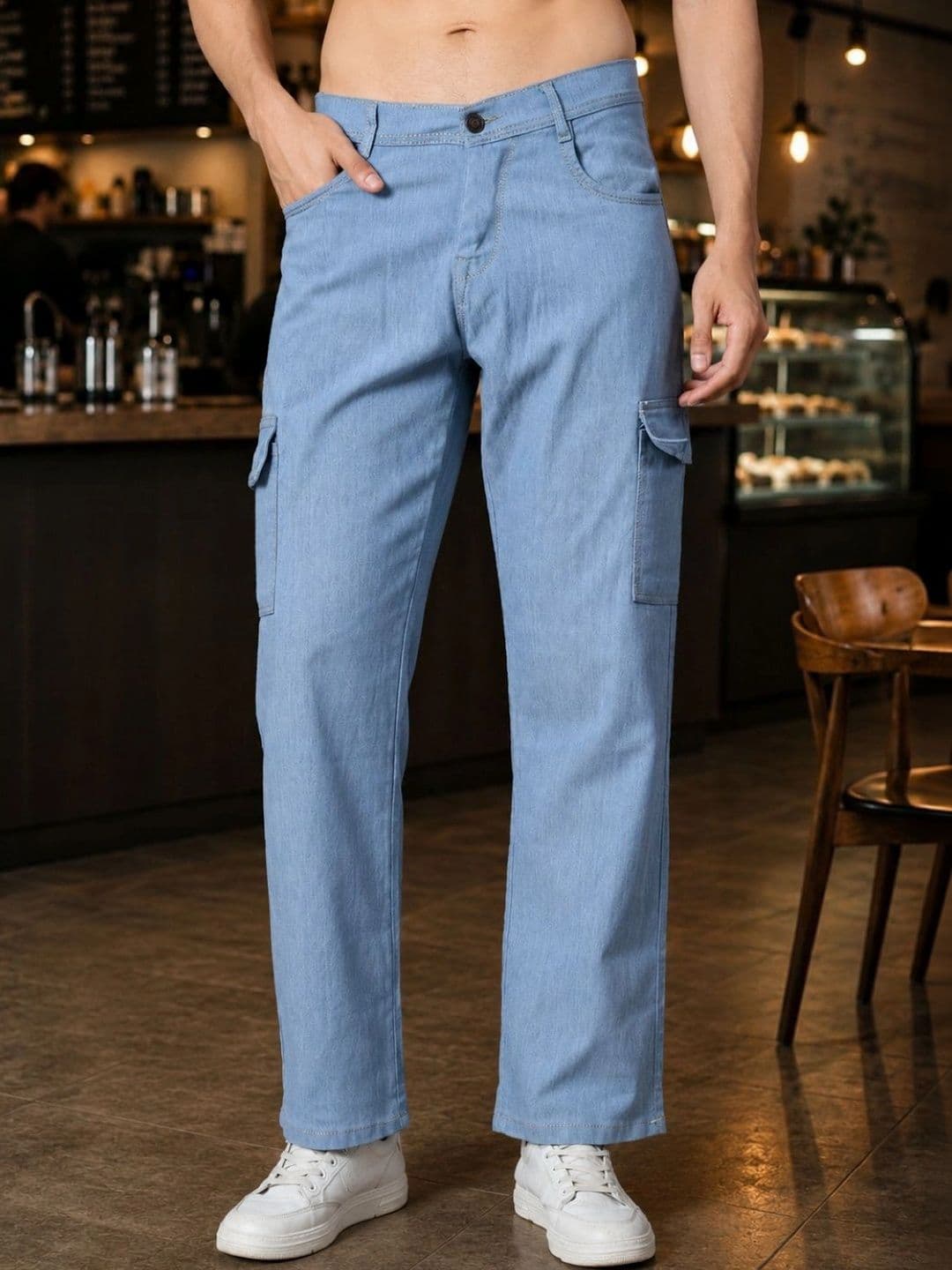 LINARIA Men Classic Straight Fit Mid-Rise Stretchable Jeans - view 1