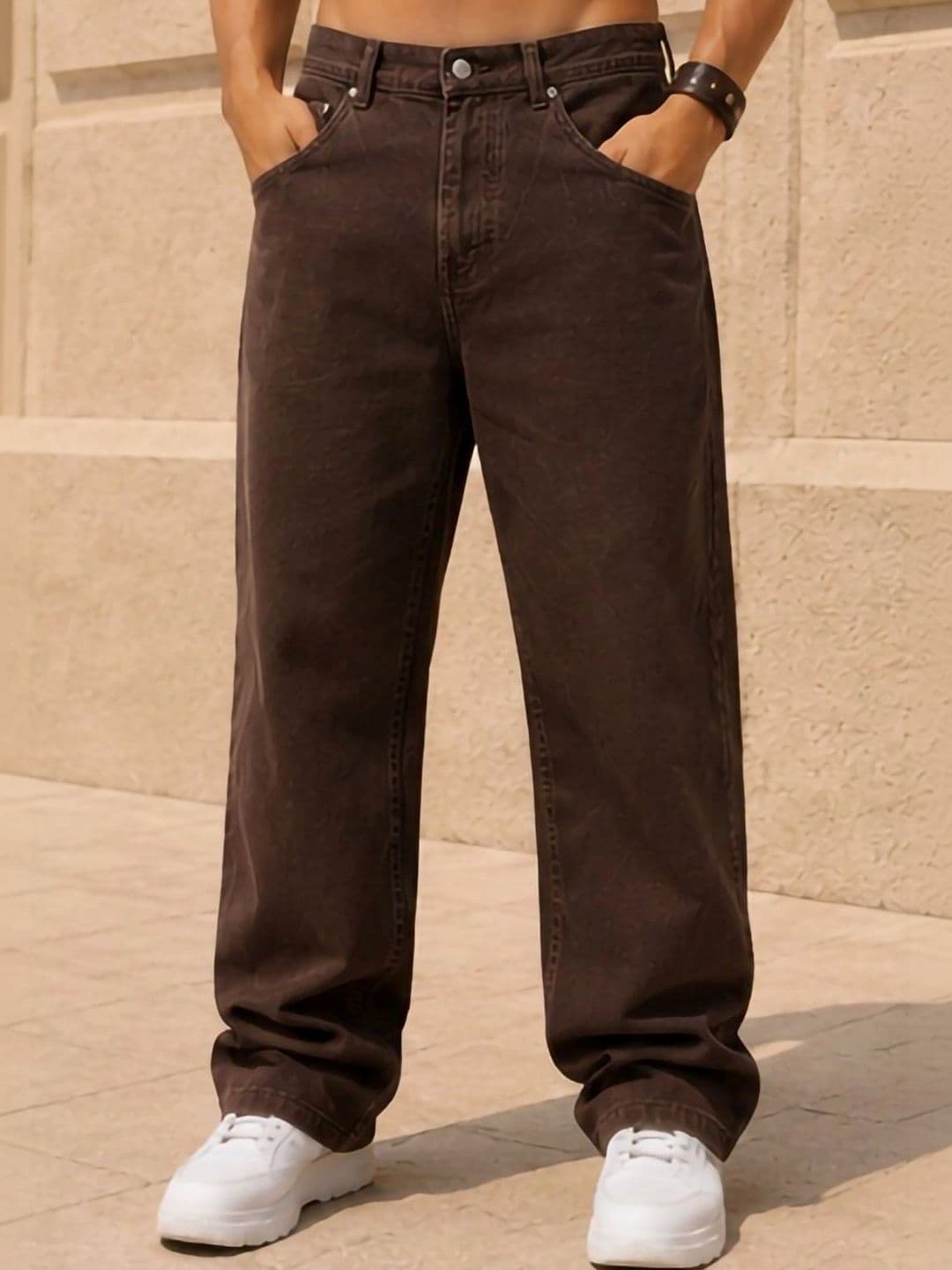 R.Code by The Roadster Life Co. Men Classic Straight Fit Mid-Rise Stretchable Jeans - view 1