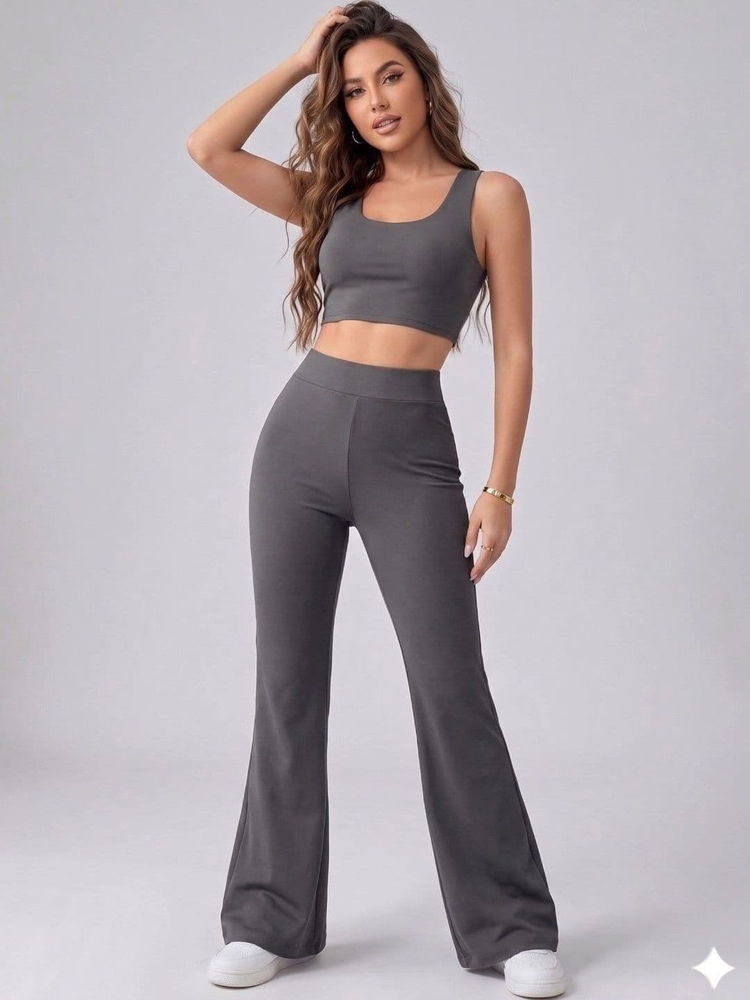 LYNO Women Flared Knitted Palazzos - view 1