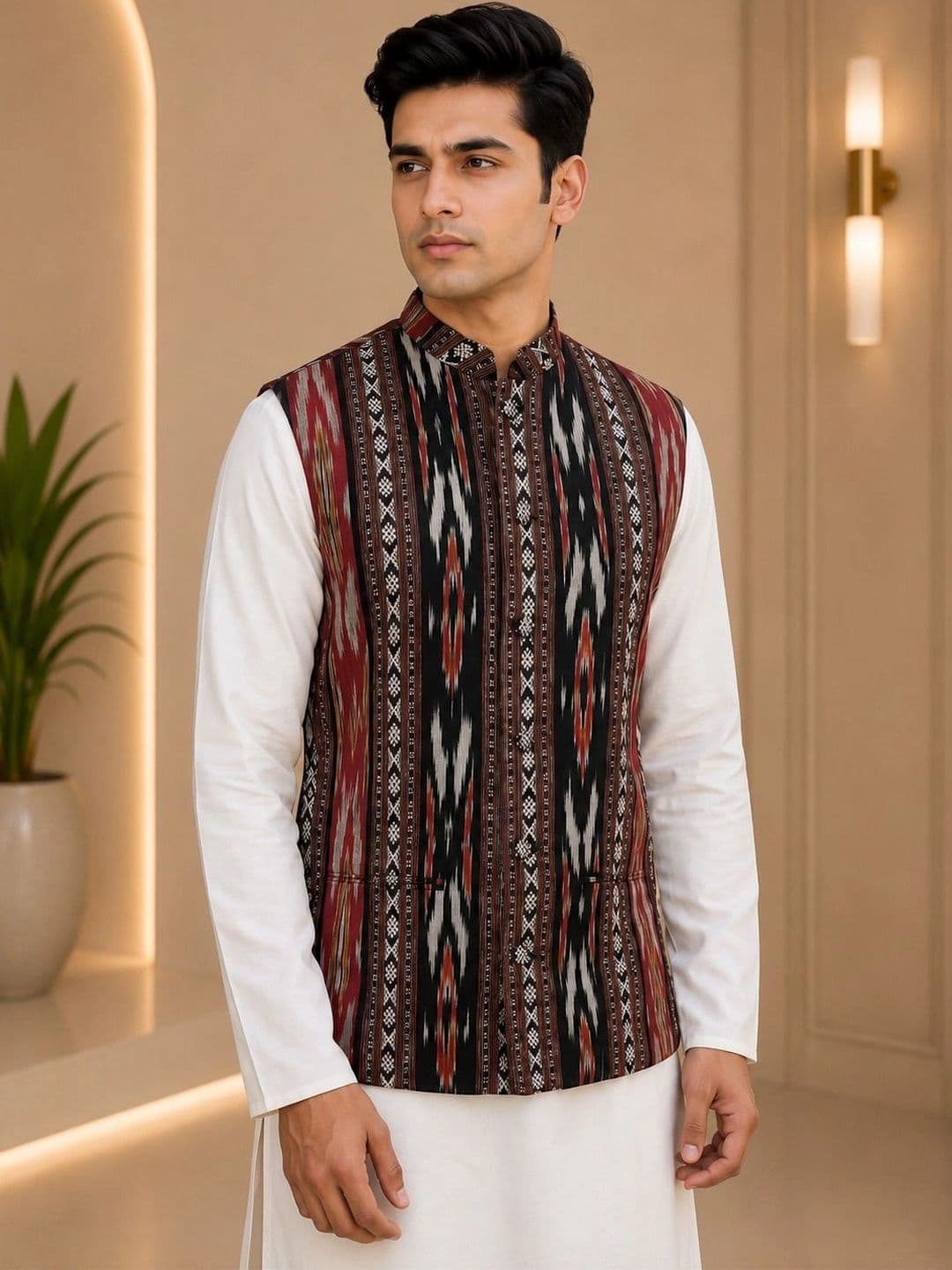 VASTRA BY LARA Mandarin Collar Nehru Jackets - view 1