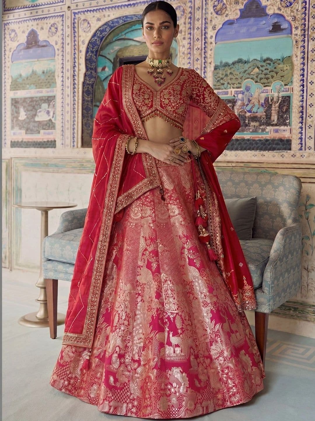 THE THIRD LABEL Embroidered Semi-Stitched Lehenga & Blouse With Dupatta - view 1