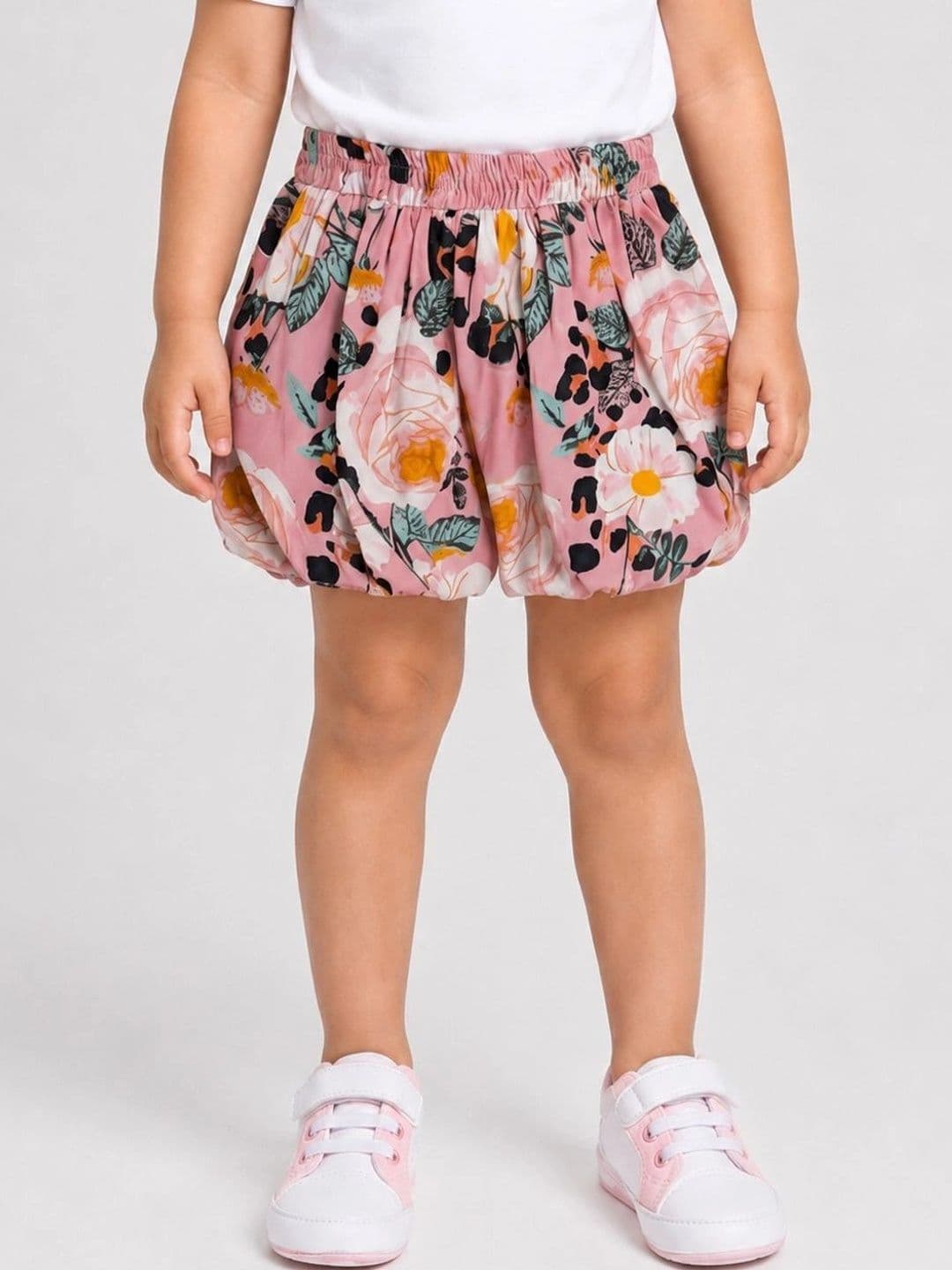 Creative Kids Girls Floral Bubble Hem A-Line Skirt - view 1