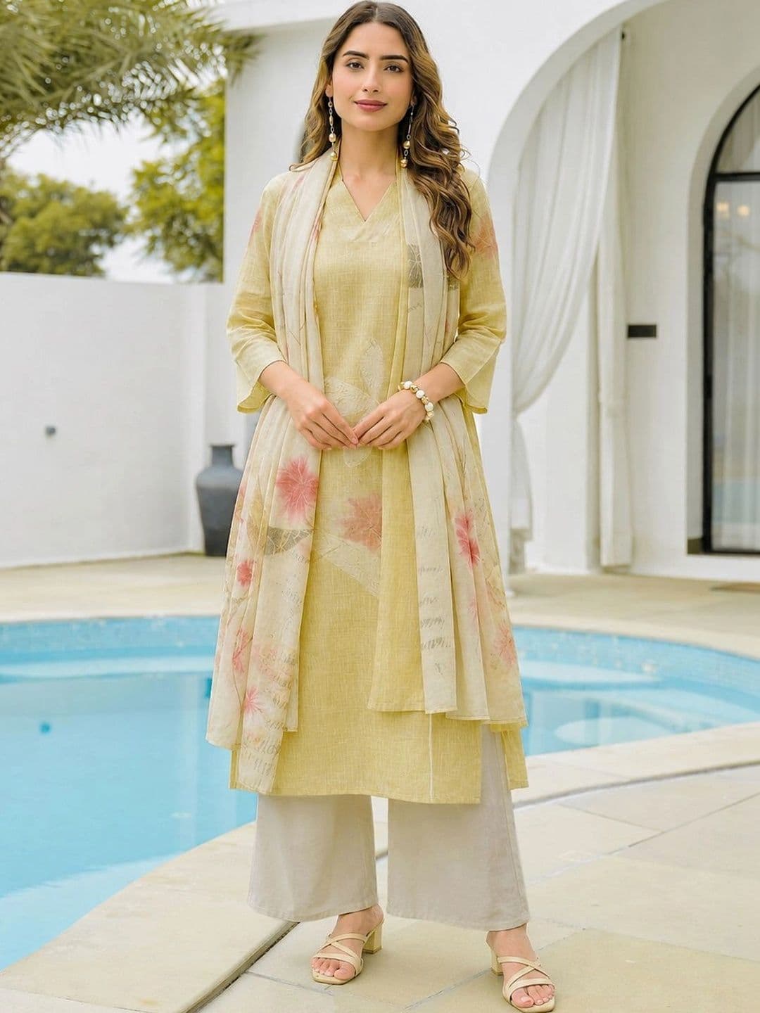 Anouk Women Floral Printed Regular Kurta with Trousers & With Dupatta - view 1