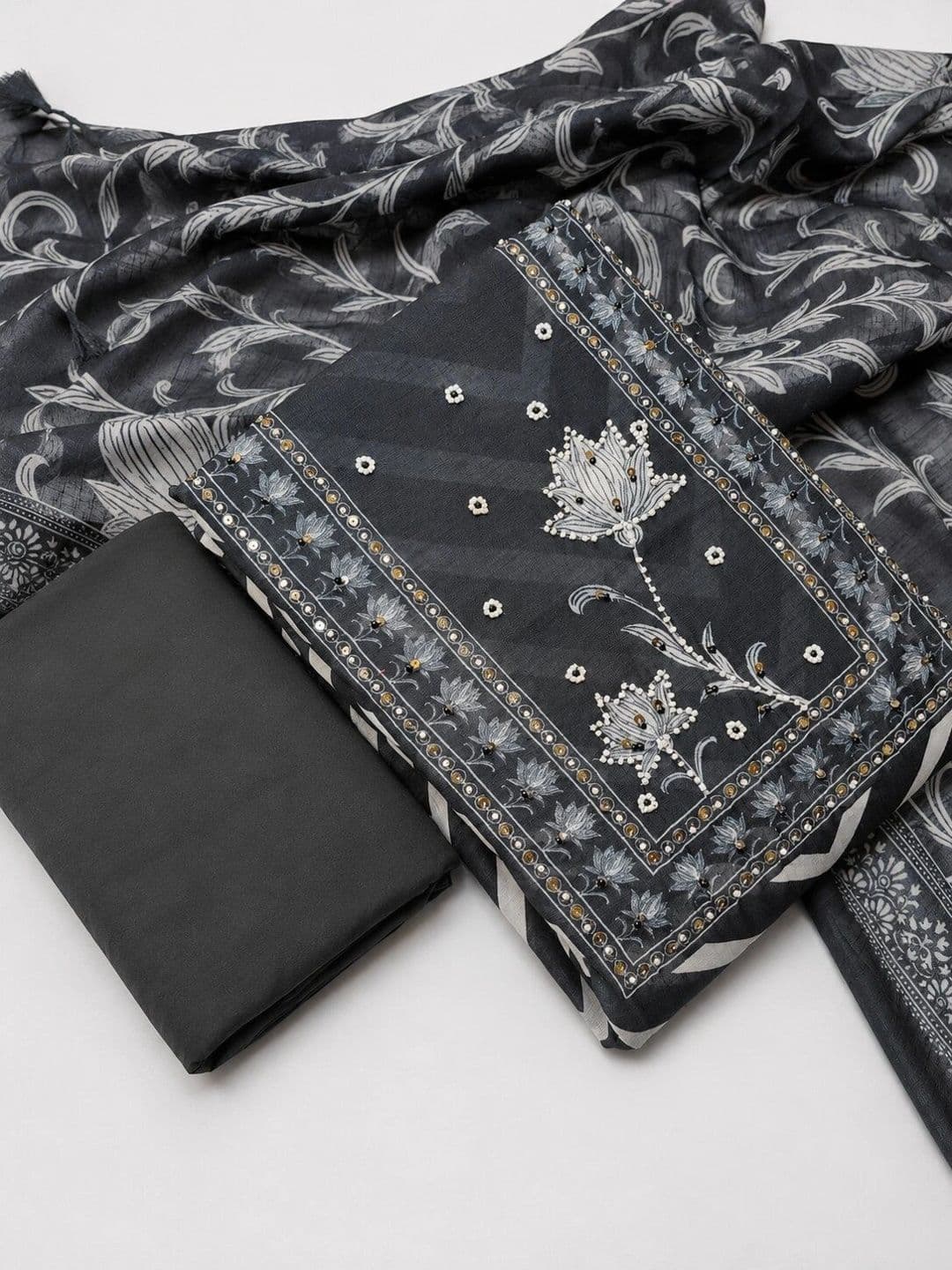 WaCraz Printed Pure Cotton Semi-Stitched Dress Material - view 1