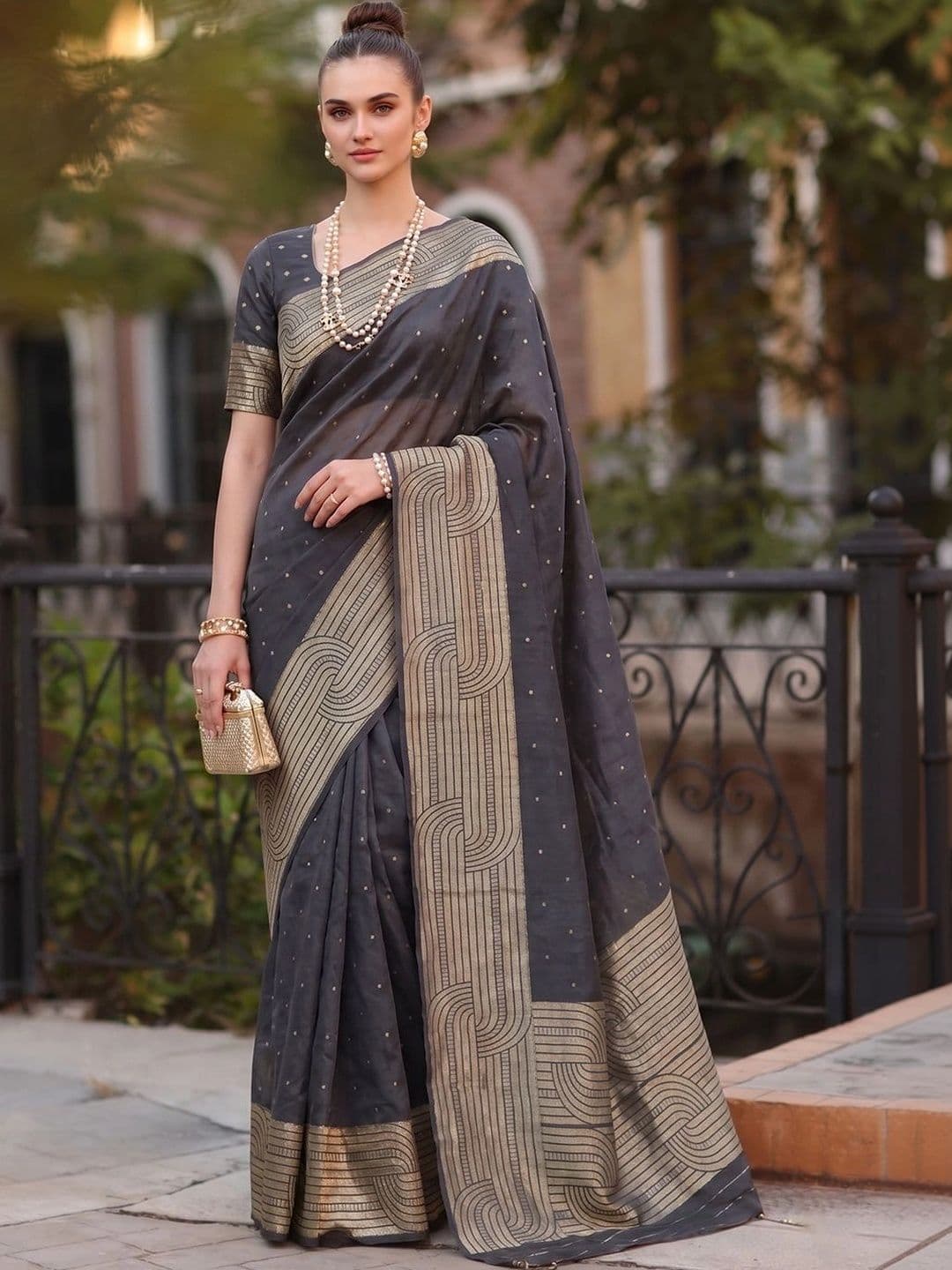 KALINI Embroidered Art Silk Banarasi Saree - view 1