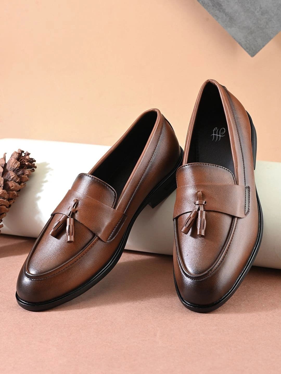 House of Pataudi Men Round Toe Slip-On Loafers Formal Shoes - view 1