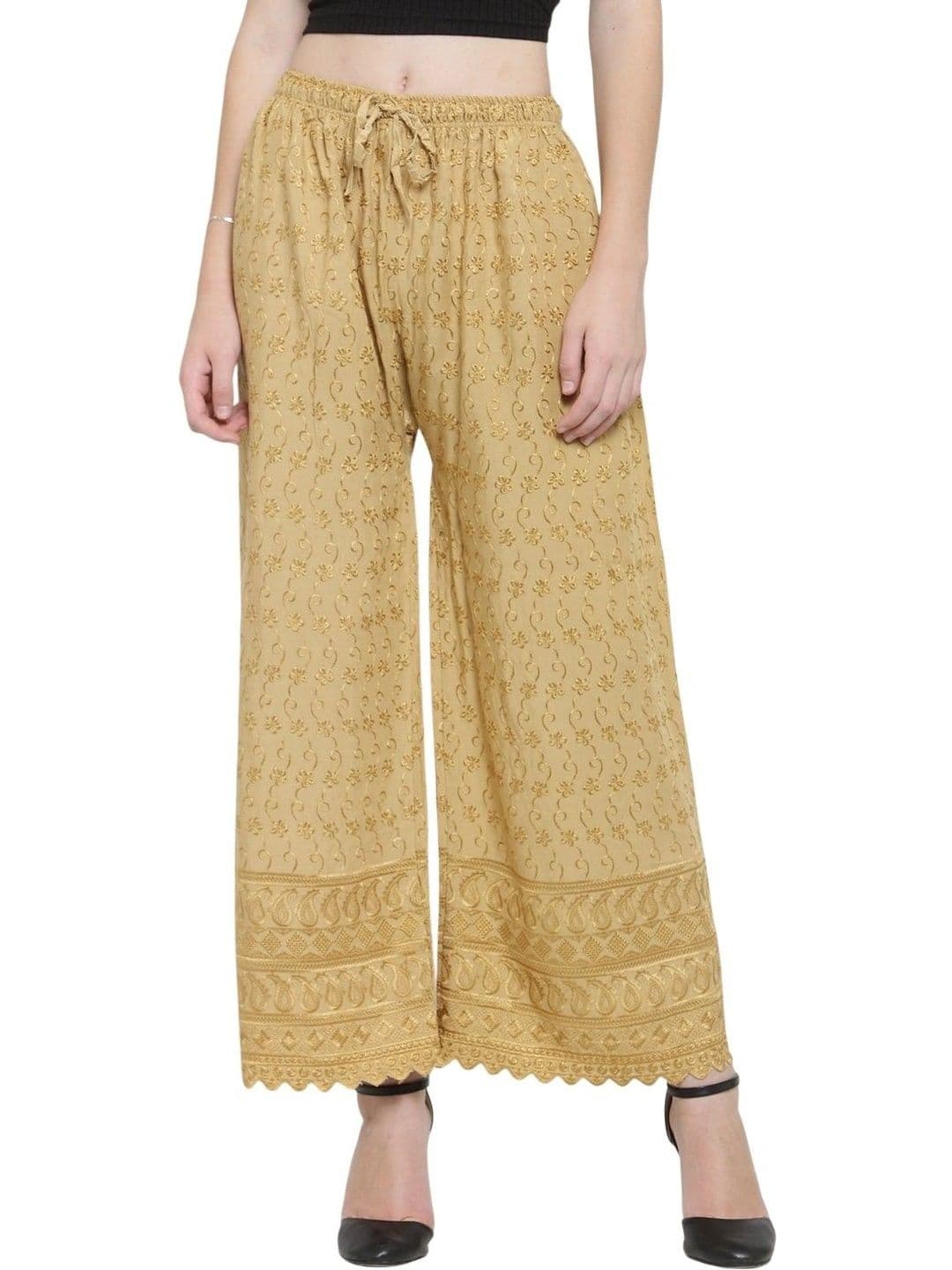 SMASUM Women 2 Ethnic Motifs Printed Knitted Ethnic Palazzos - view 1