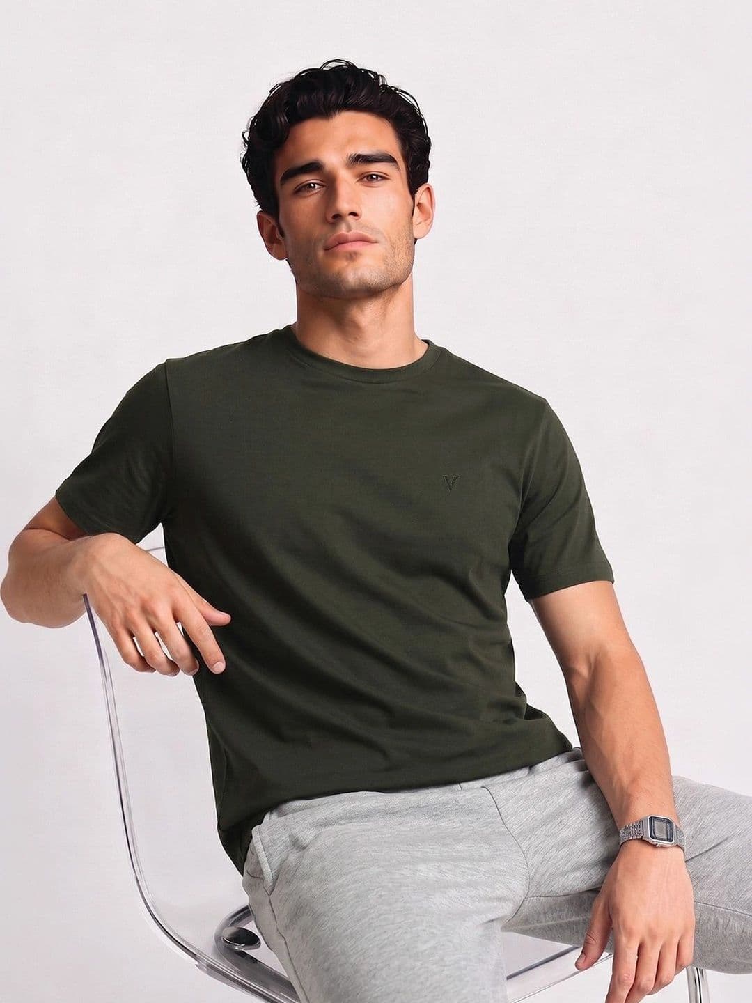 Van Heusen Innerwear Crew Neck Regular Fit Short Sleeves Soft Breathable Lounge Tshirts - view 1