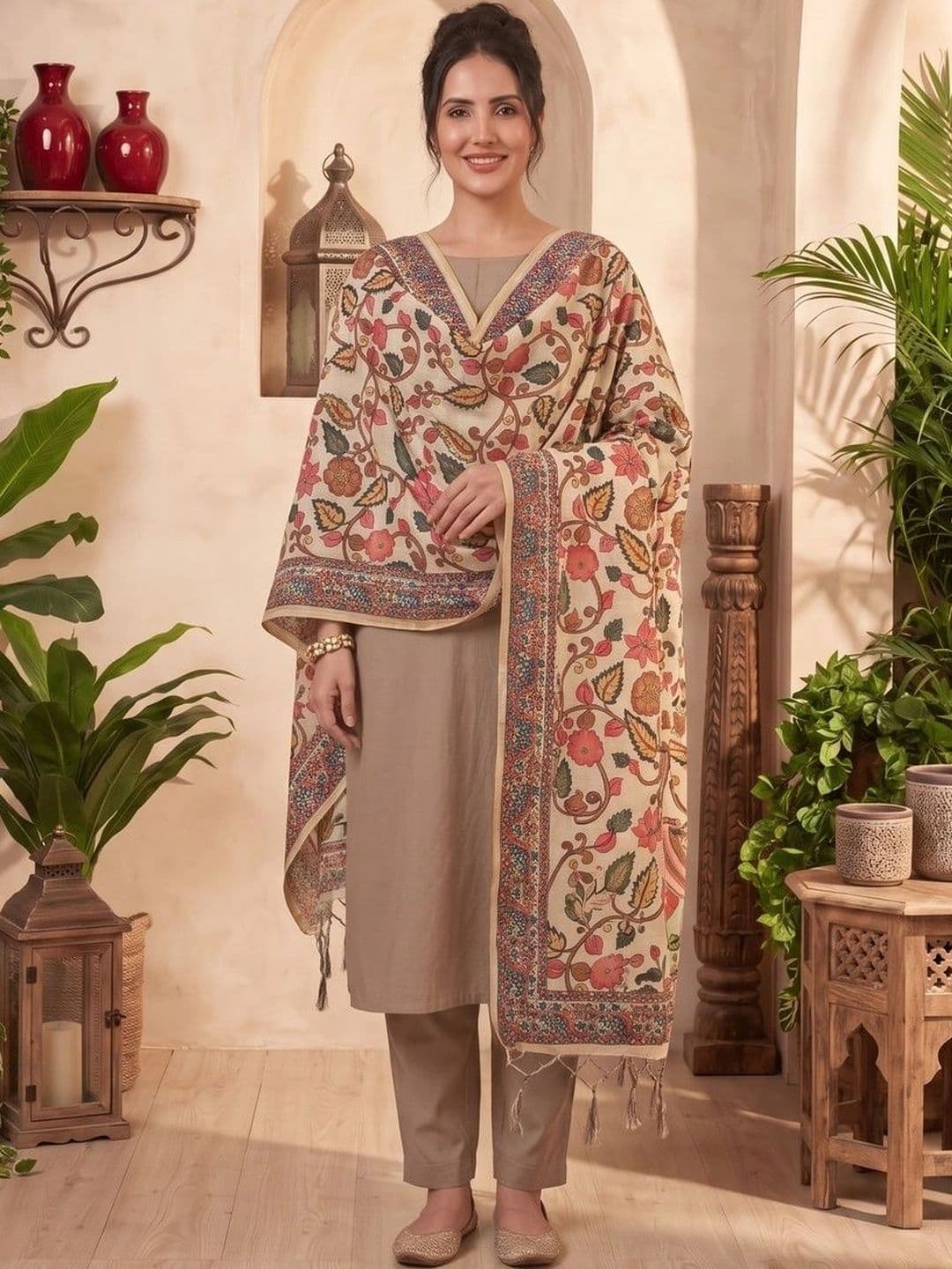 LUMIN KNOT Printed Kalamkari Dupatta - view 1