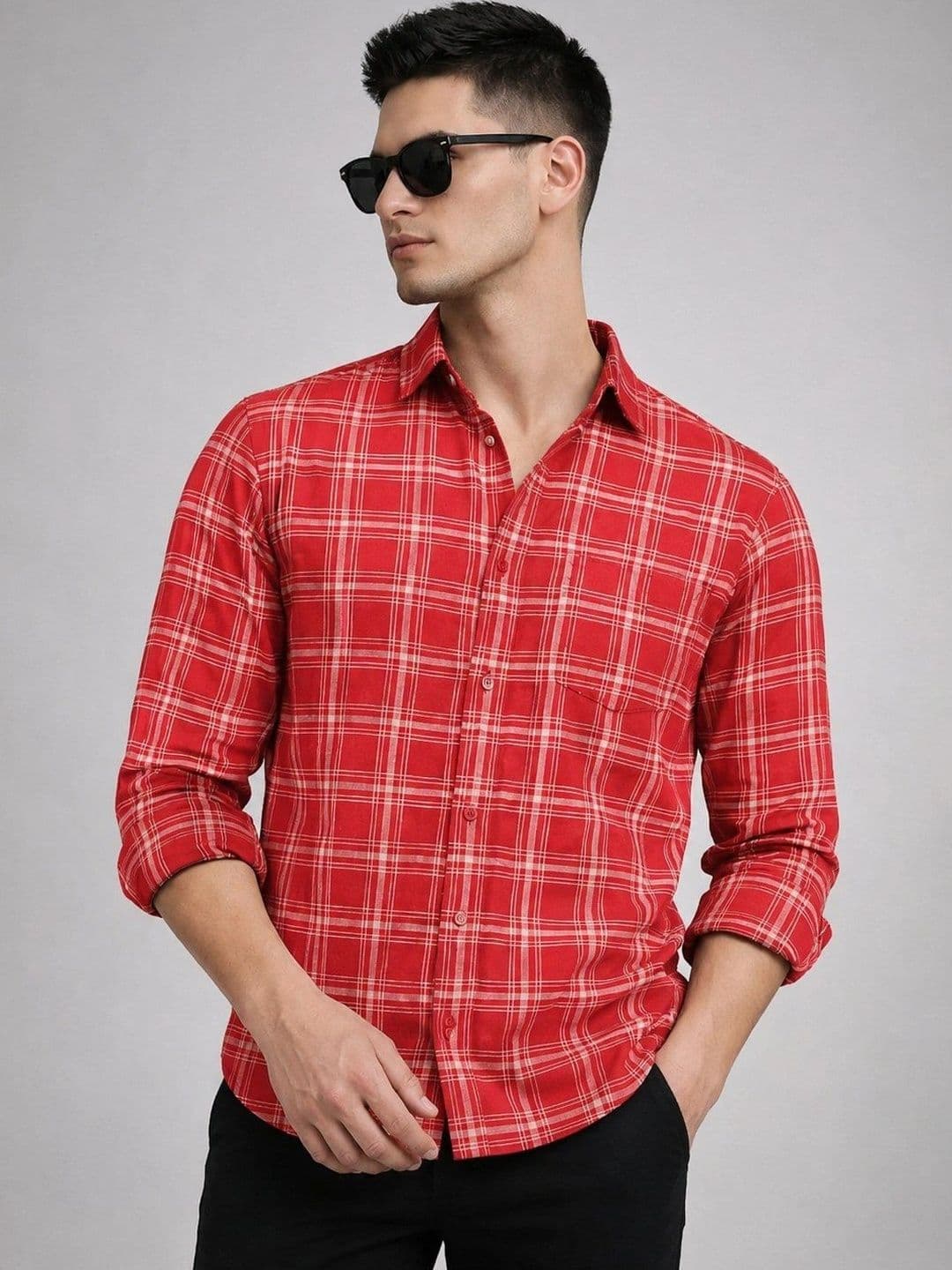 Roadster Men Standard Slim Fit Checked Casual Shirt - view 1