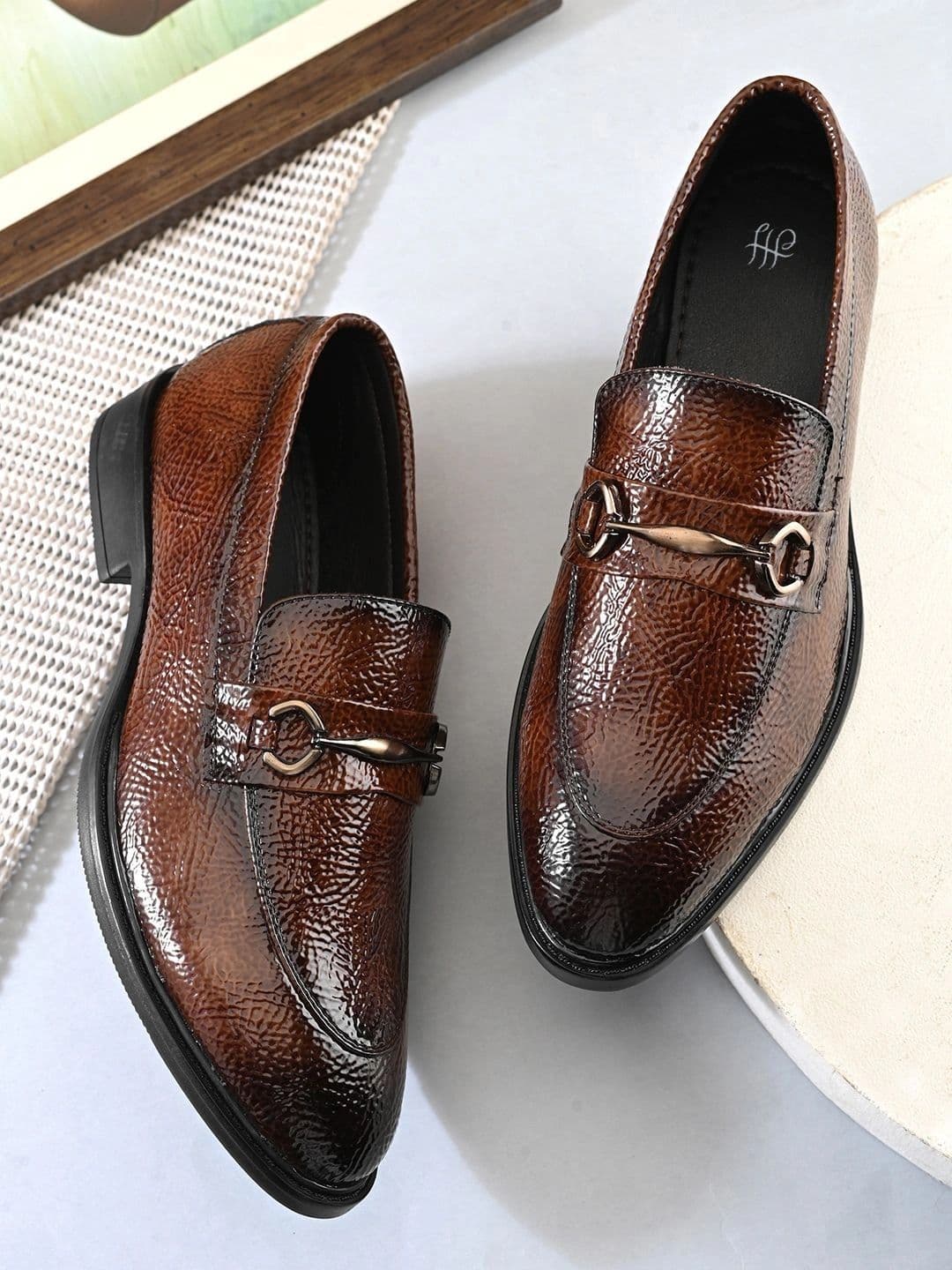 House of Pataudi Men Round Toe Slip-On Loafers Formal Shoes - view 1