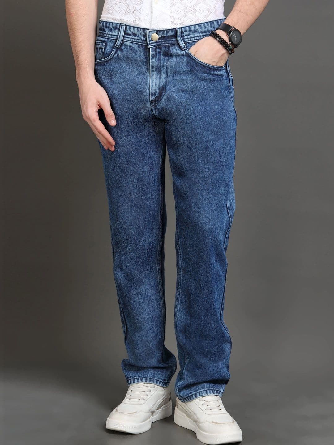 Kolor Fusion Men Loose Straight Fit Mid-Rise Light Fade Jeans - view 1