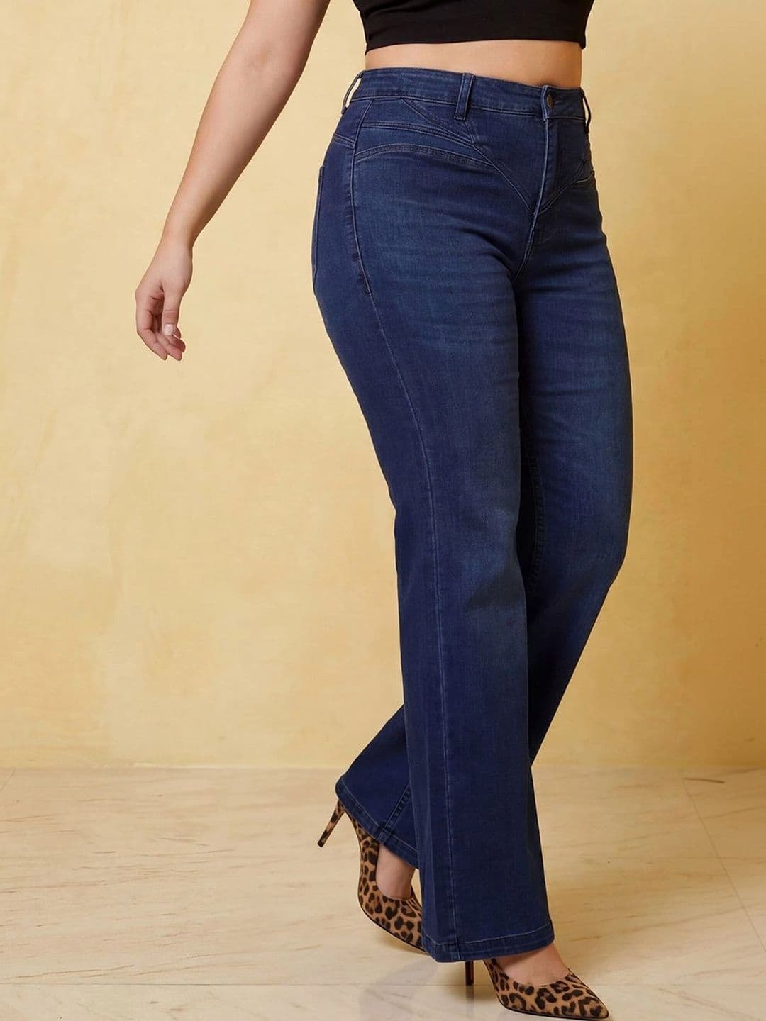 Miss Chase A+ Women Bootcut High-Rise Light Fade Stretchable Jeans - view 1