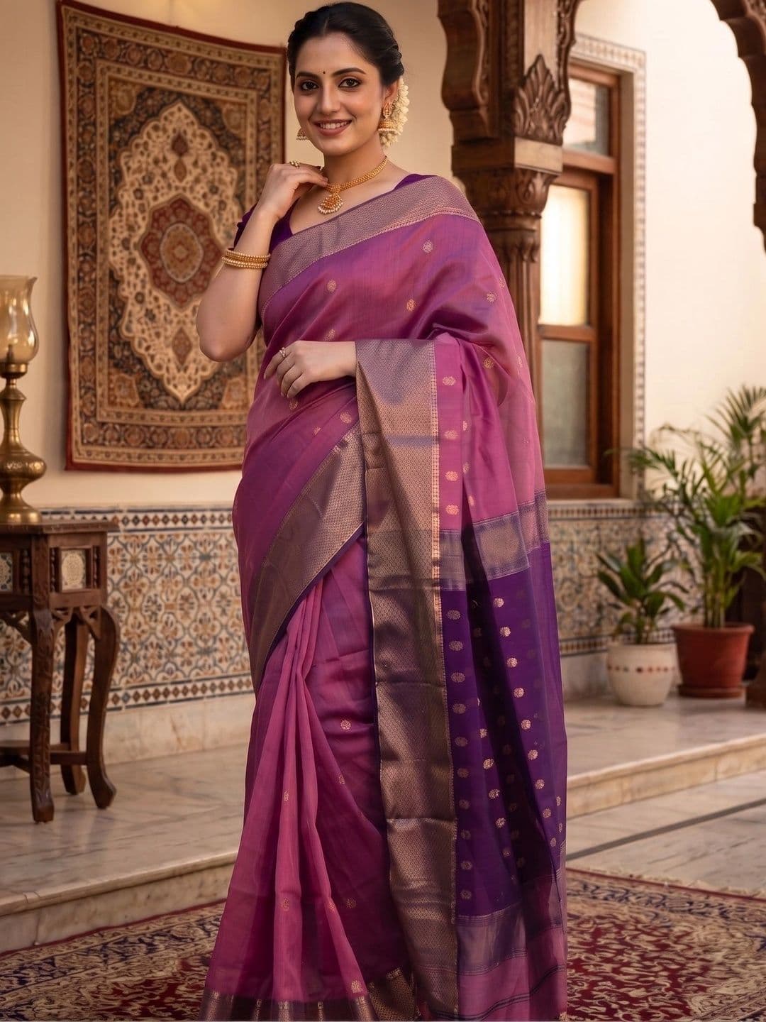 Bhagirath Fashion Women Woven Design Zari Art Silk Banarasi Saree - view 1