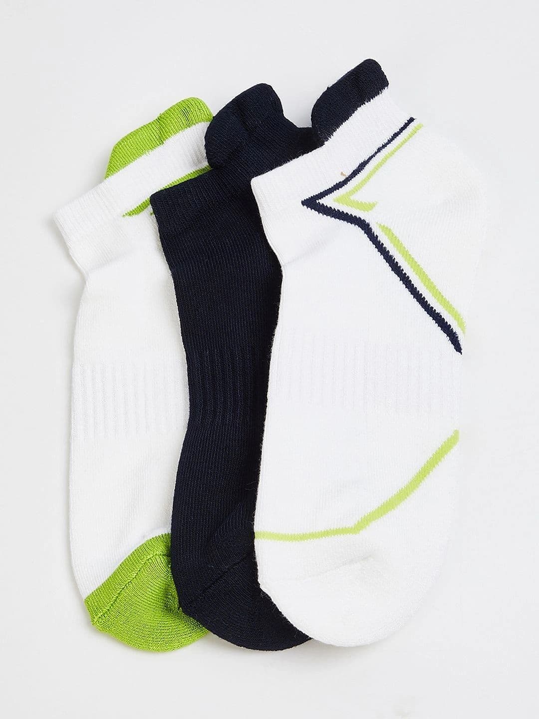 max Men Pack of 3 Cotton Blend Patterned Ankle Length Socks - view 1