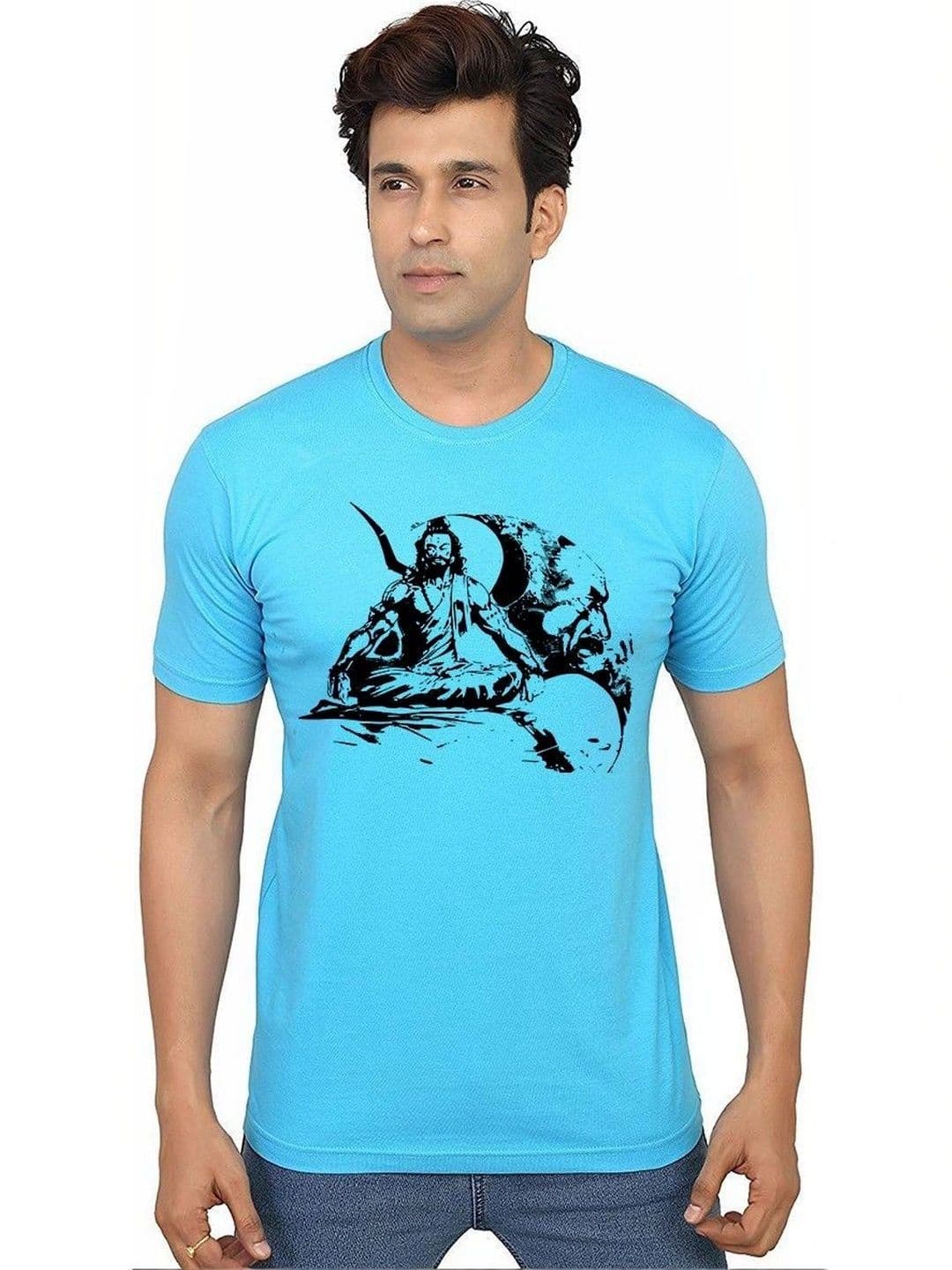 Aseria Graphic Printed Round Neck Short Sleeves Cotton Regular Fit T-shirt - view 1