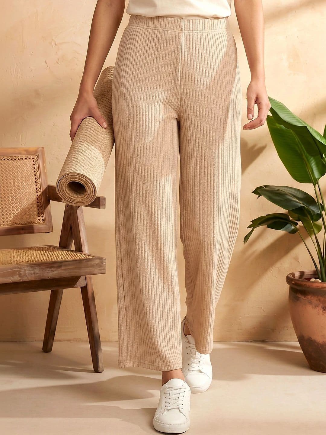 VS MALL Women Knitted Palazzos - view 1